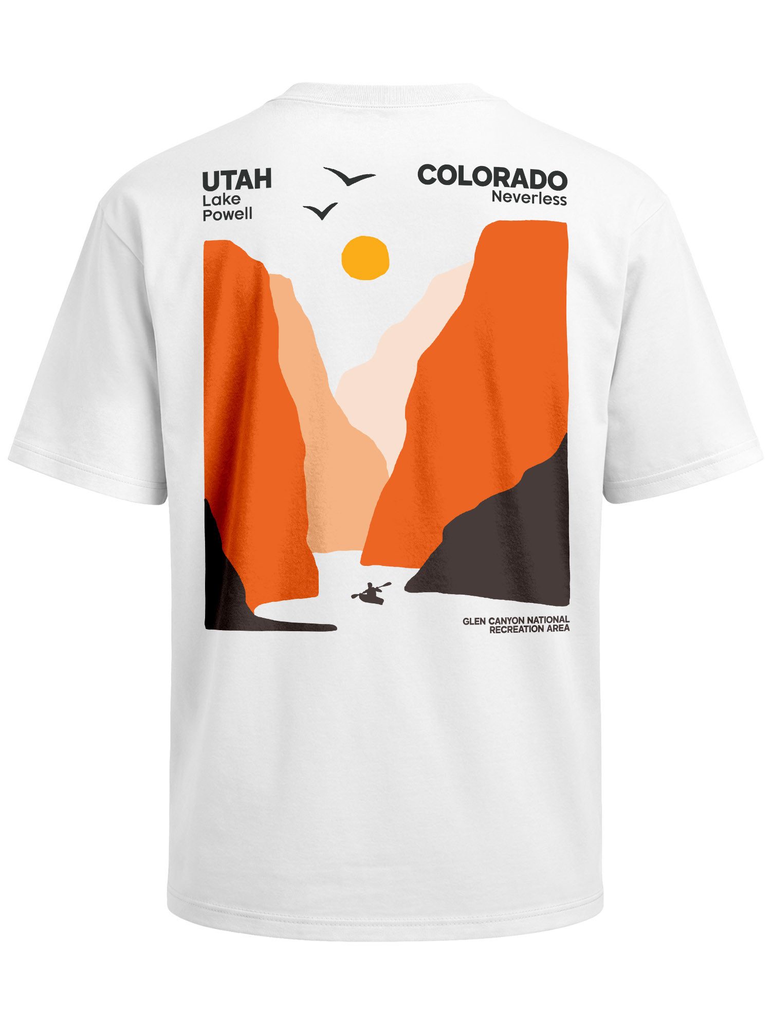 Neverless Oversize-Shirt Herren T-Shirt - Colorado River - Oversized Relaxed Fit Sommer mit Print
