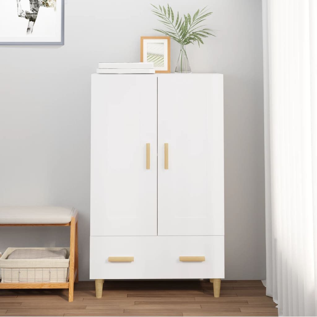 furnicato Highboard Weiß 70 x 31 x 115 cm aus Holzwerkstoff und Massivholz (1 St)