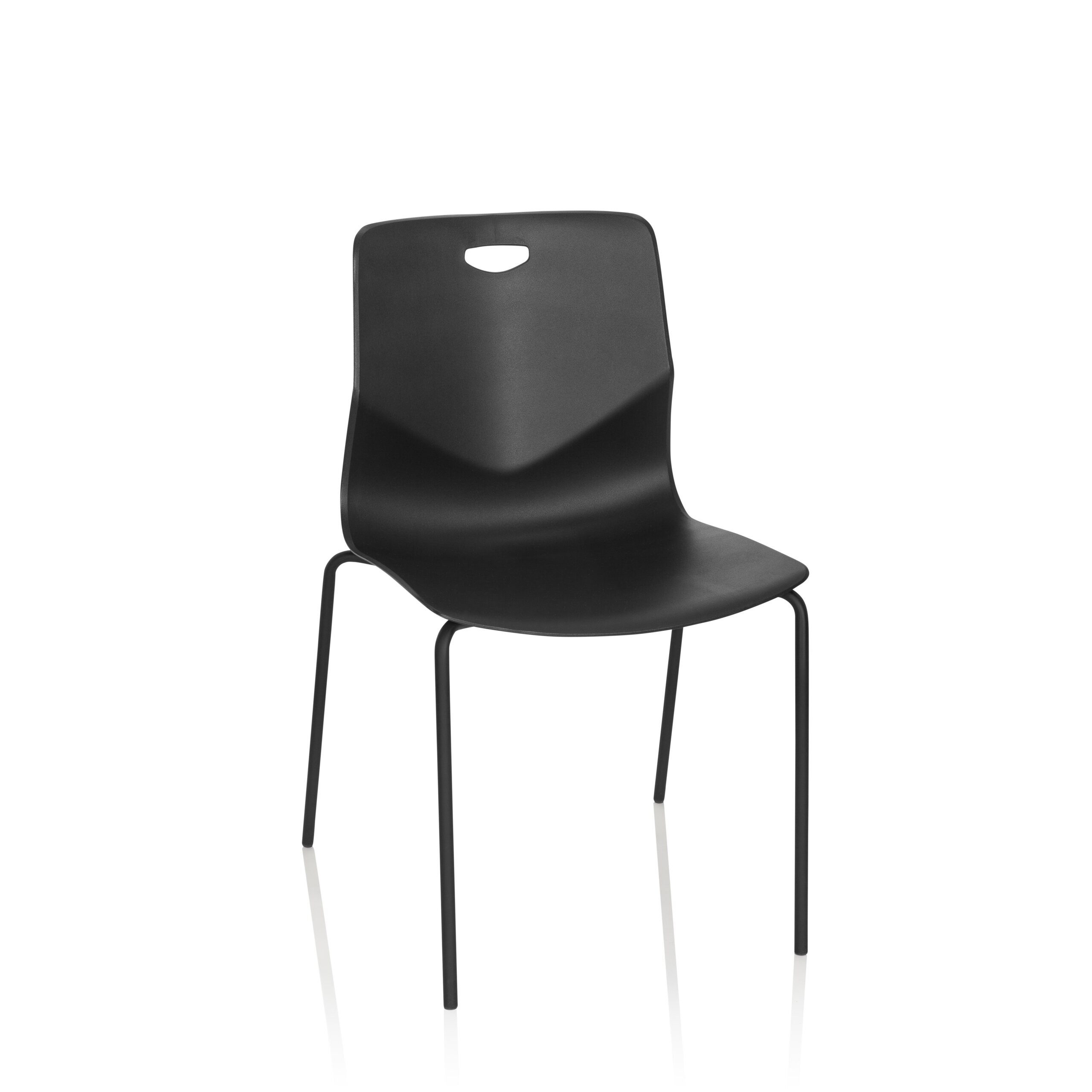 hjh OFFICE 4-Fußstuhl T36 V Stuhl Kunststoff 1 St., Besucherstuhl Kunststoffstuhl stapelbar, ergonomische Rückenlehne
