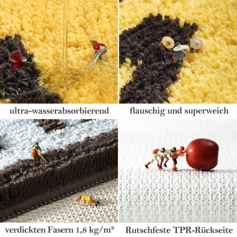 Vivi Idee Badematte Badteppich, TPR-Gummi rutschfest günstig online kaufen
