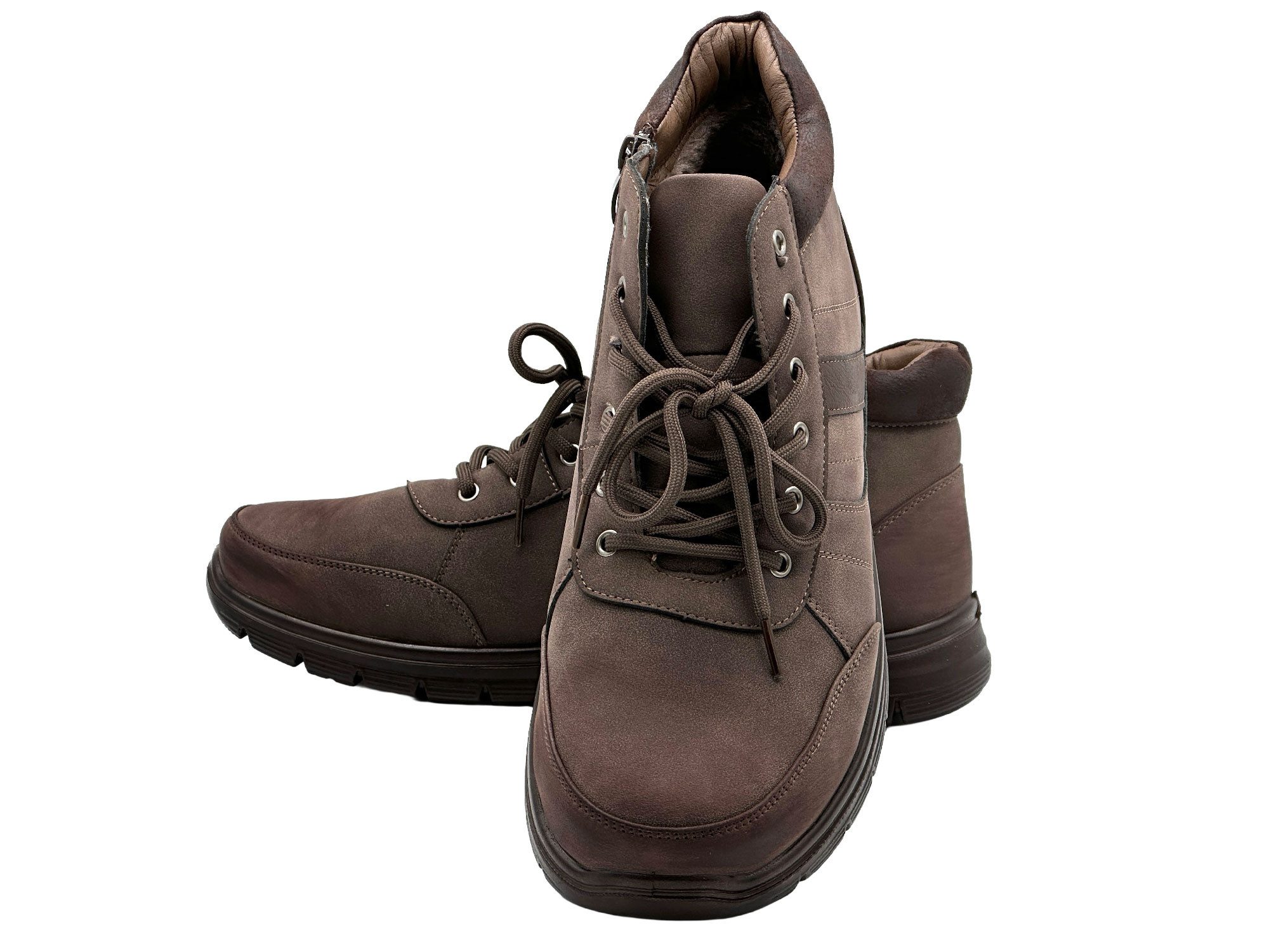 Nowaland Warme Herren Winterstiefeletten mit Schnürung und Profilsohle Winterstiefelette Wasserabweisend, rutschfest, warm gefüttert