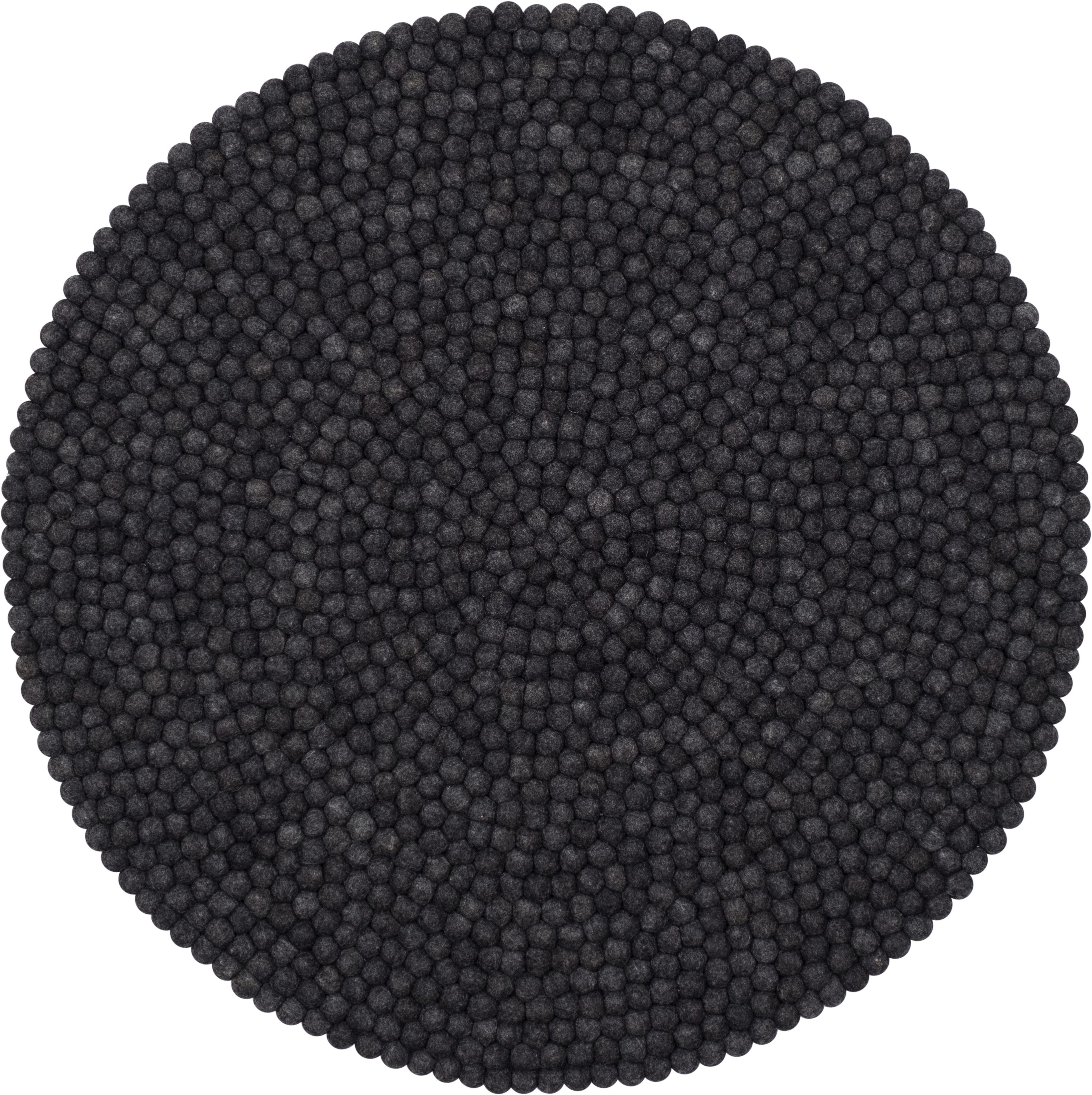 myfelt Wollteppich Hugo Filzkugelteppich rund, 100% reine Schurwolle, in verschiedenen Größen erhältlich