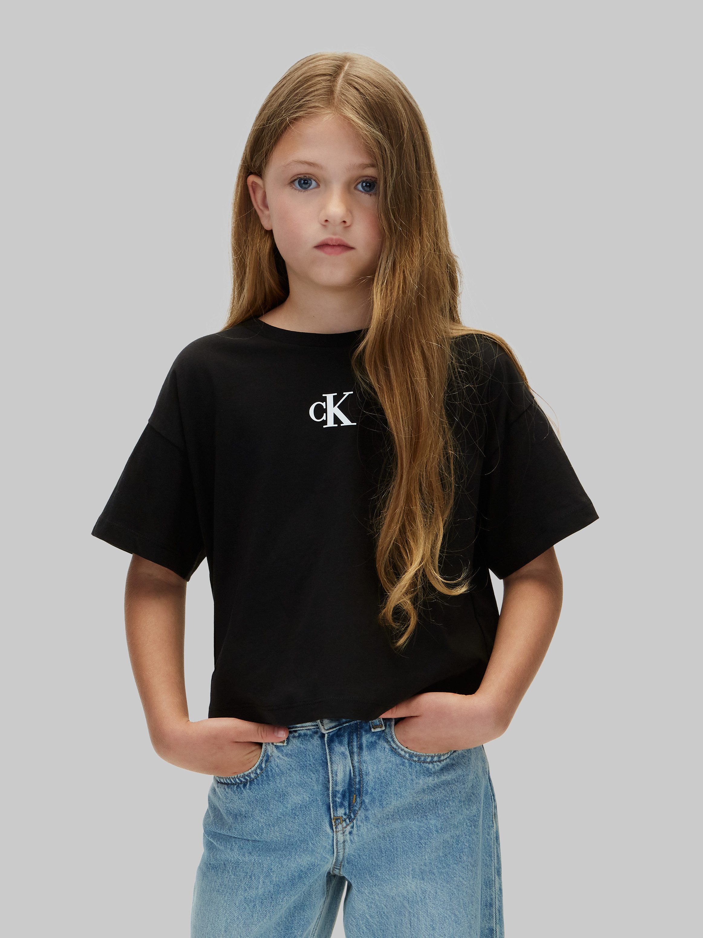 Calvin Klein Jeans T-Shirt Rundhalsausschnitt, bequeme Passform, reine Baumwolle