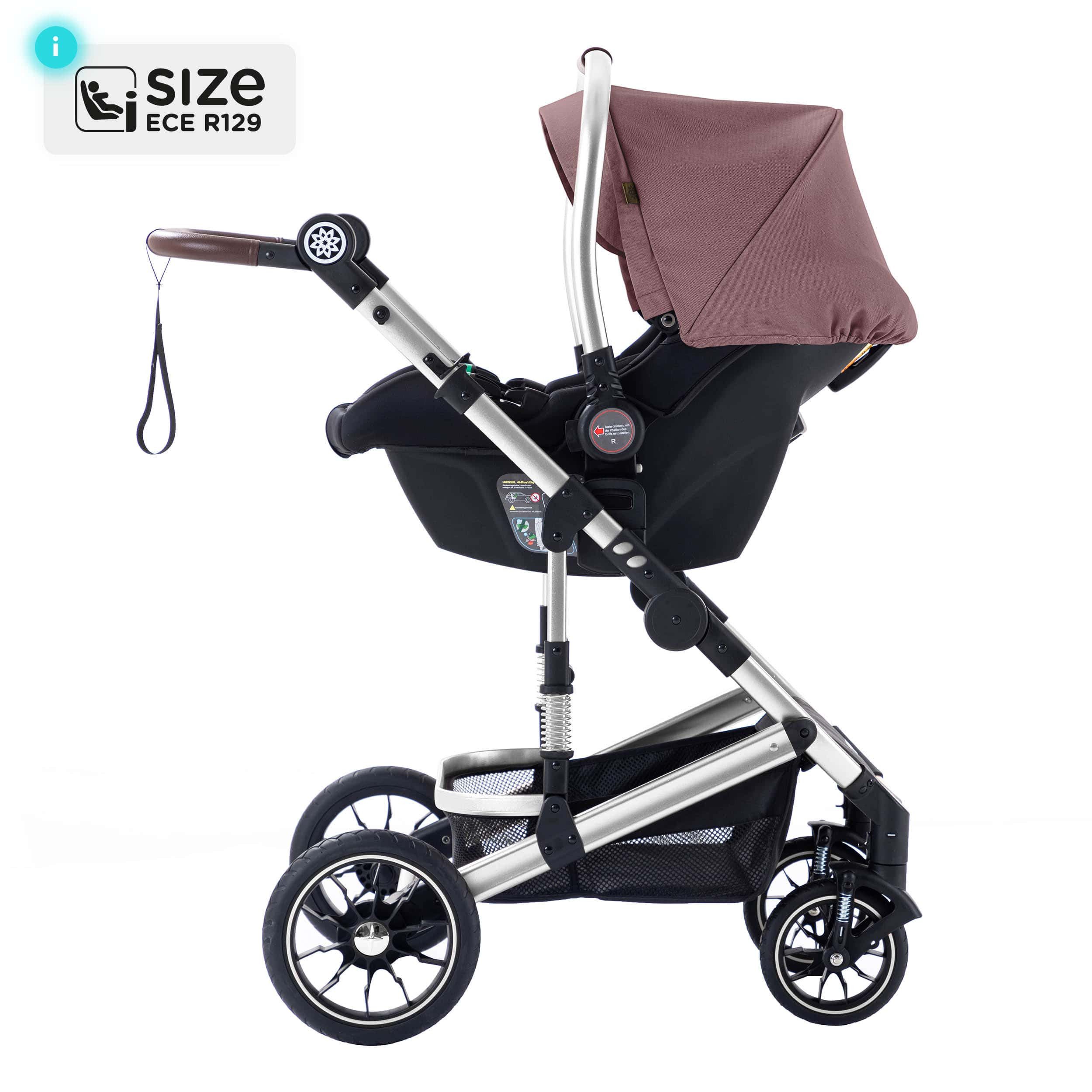 Daliya® Babyschale NEOMOVE i-Size Auto-Kindersitz für Babys – für NEOMOVE Kinderwagen, ab: ab Geburt, bis: 1,5 Jahre, ab: 40 cm, bis: 87 cm, i-Size Kindersitz für Baby, inklusive Lendenkissen