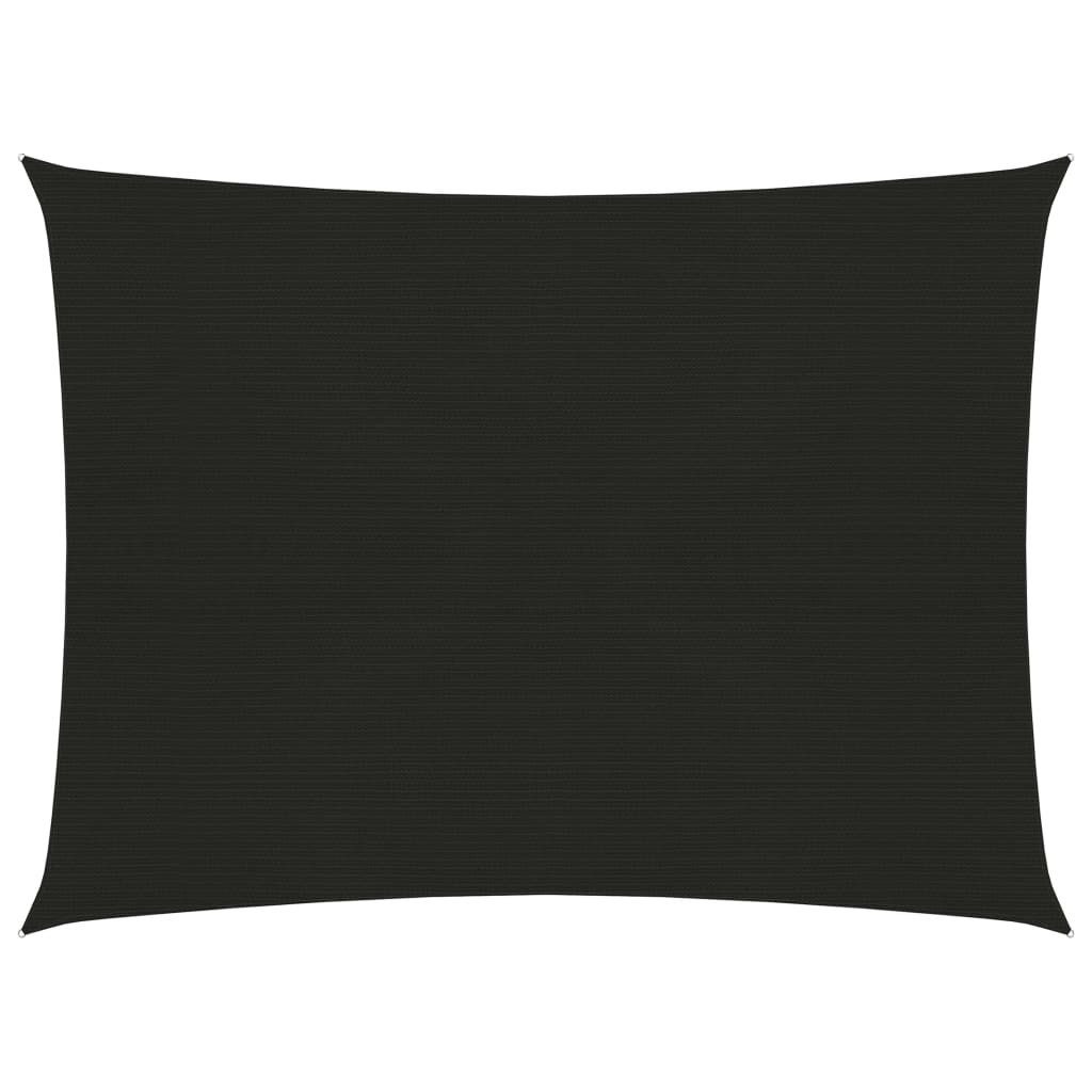 Sonnensegel Sonnensegel 160 gm² Schwarz 2x2,5 m HDPE Beschattung Rechteck