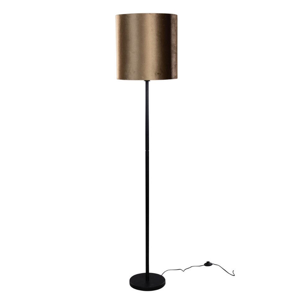 Qazqa Stehlampe Simplo shade, ohne Leuchtmittel, Warmweiß, QAZQA Stehlampe, e27, Schwarz, Stahl, classic-antique