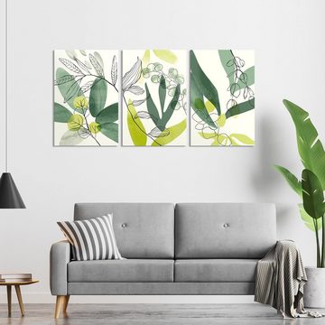 DEQORI Glasbild 'Blätter und Zweige', 'Blätter und Zweige', Glas Wandbild Bild schwebend modern