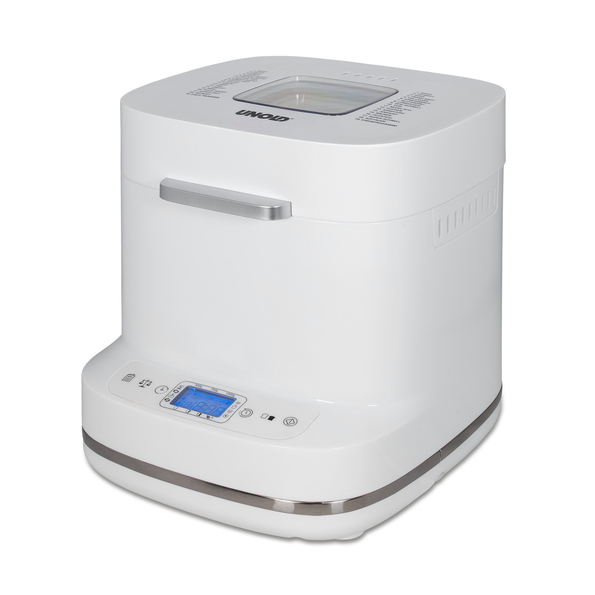 Unold Brotbackautomat Bernd 68120, 19 Programme, bis zu 1000g Gewicht Zeitvorwahl entnehmbare Backform Antihaftschicht