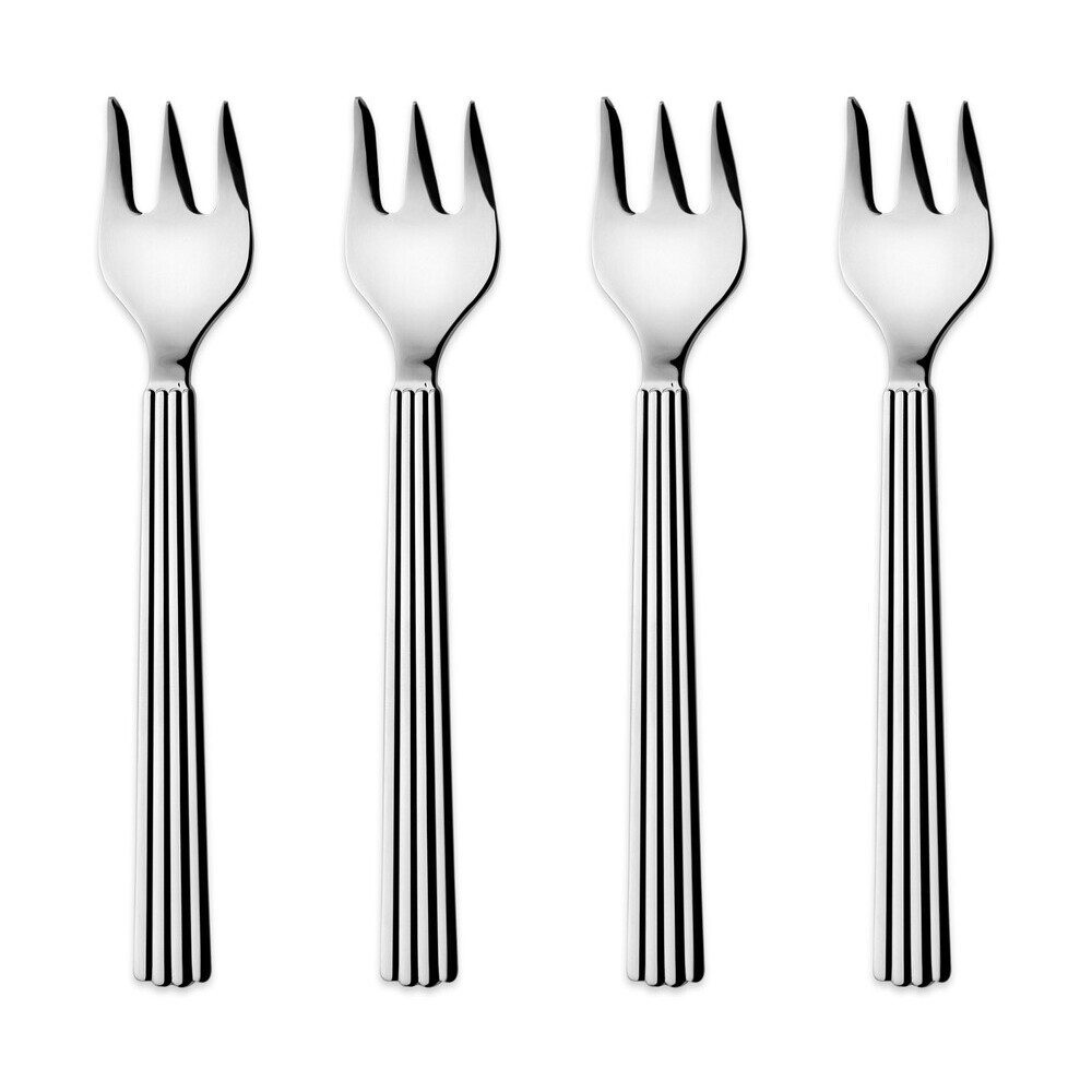 Georg Jensen Besteck-Set Kuchengabel 4er-Set Bernadotte Edelstahl glänzend (1-tlg), Edelstahl, Edelstahl, spülmaschinenfest, hochglanzpoliert