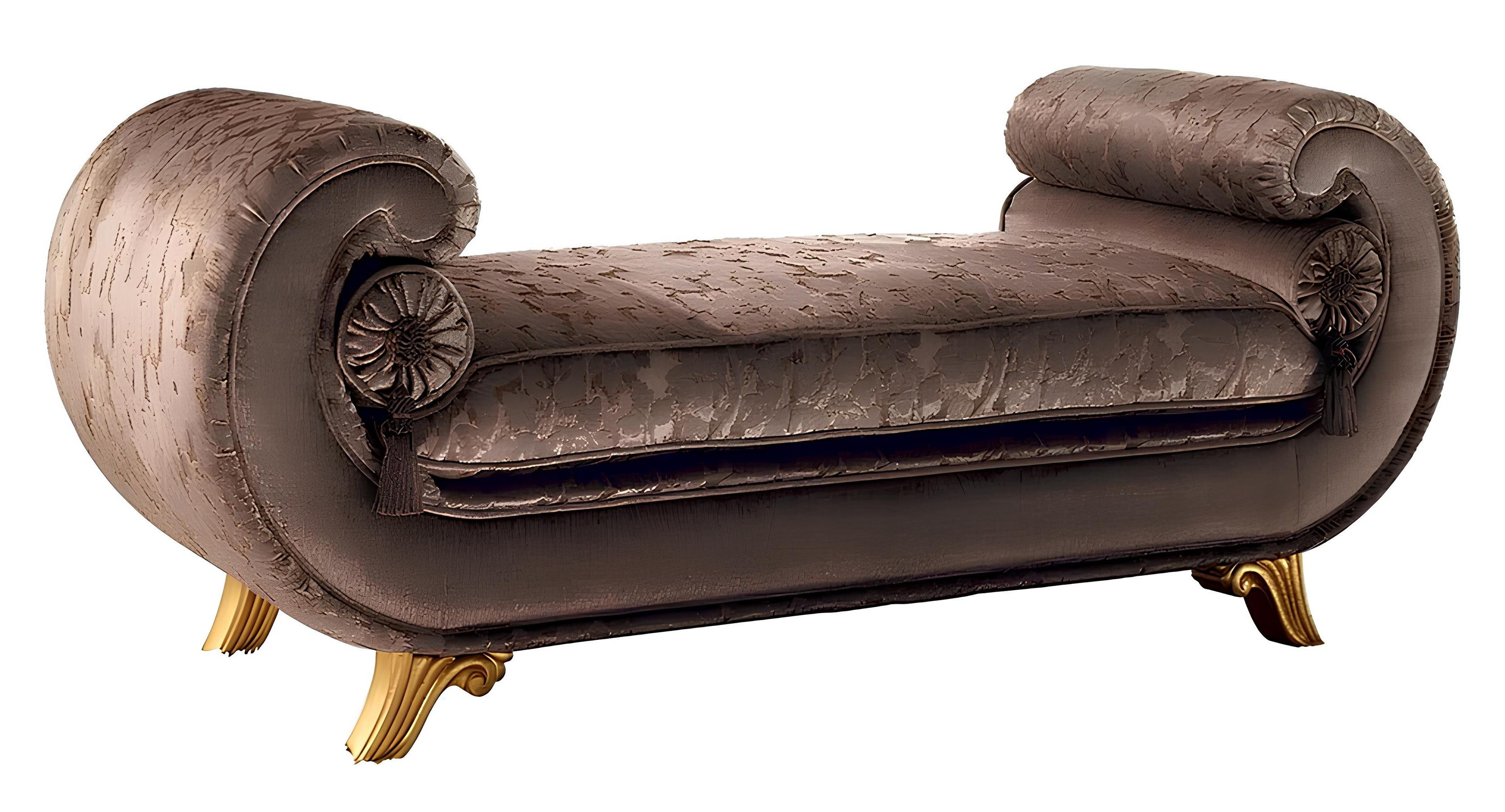 Xlmoebel Relaxliege Klassisches Sofa mit Chaiselongue in Braunem Textildesign, 1 Teile, Made in Europa