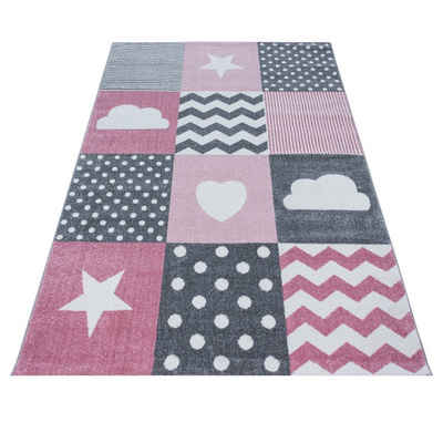 Kinderteppich Teppich für den Flur oder Küche Herz- und Stern Design, Ayyildiz Teppiche, Läufer, Höhe: 11 mm