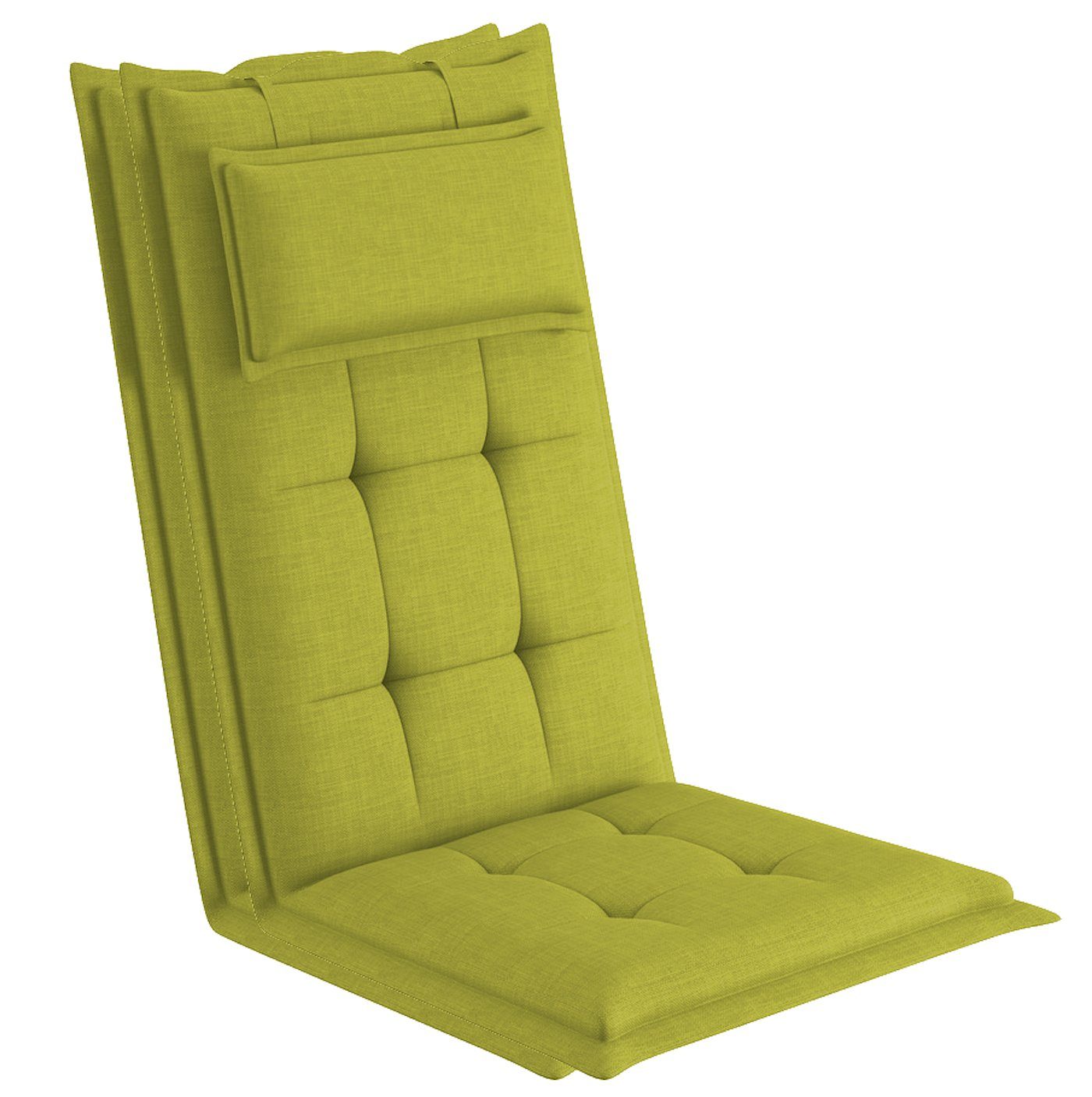 sunnypillow Hochlehnerauflage Gartenstuhlauflagen mit abnehmbarem Kopfpolster 120x50x9 cm, (2 St), Auflage Polsterauflagen UV-Lichtecht