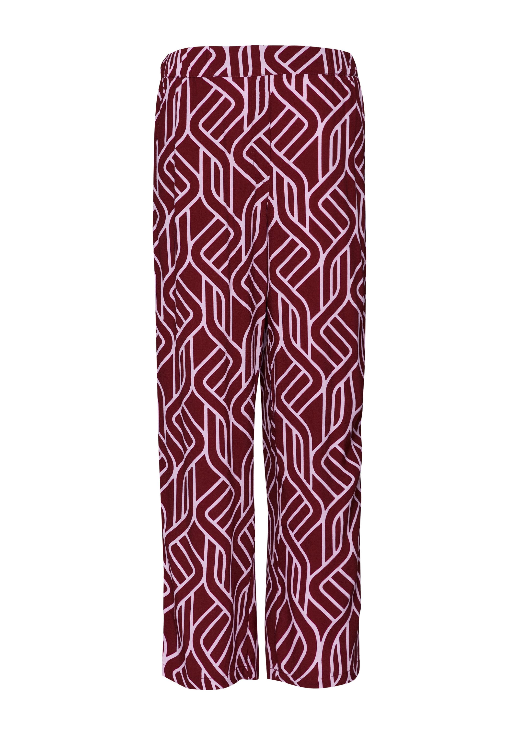 s.Oliver Chinos Hose Fließende Culotte aus Viskose mit grafischem Muster