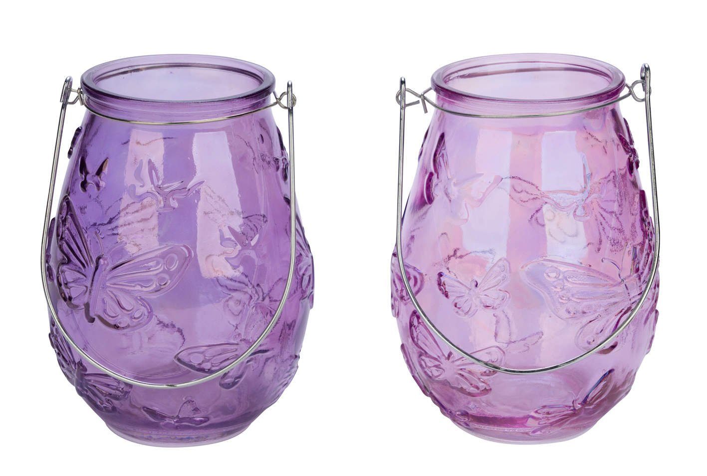 Gehlmann Windlicht Glaswindlicht, 2er Set, 2 x Stück, verschiedene Farben, Größen, Motive (2er Set, 2 Stück), Kristallglas