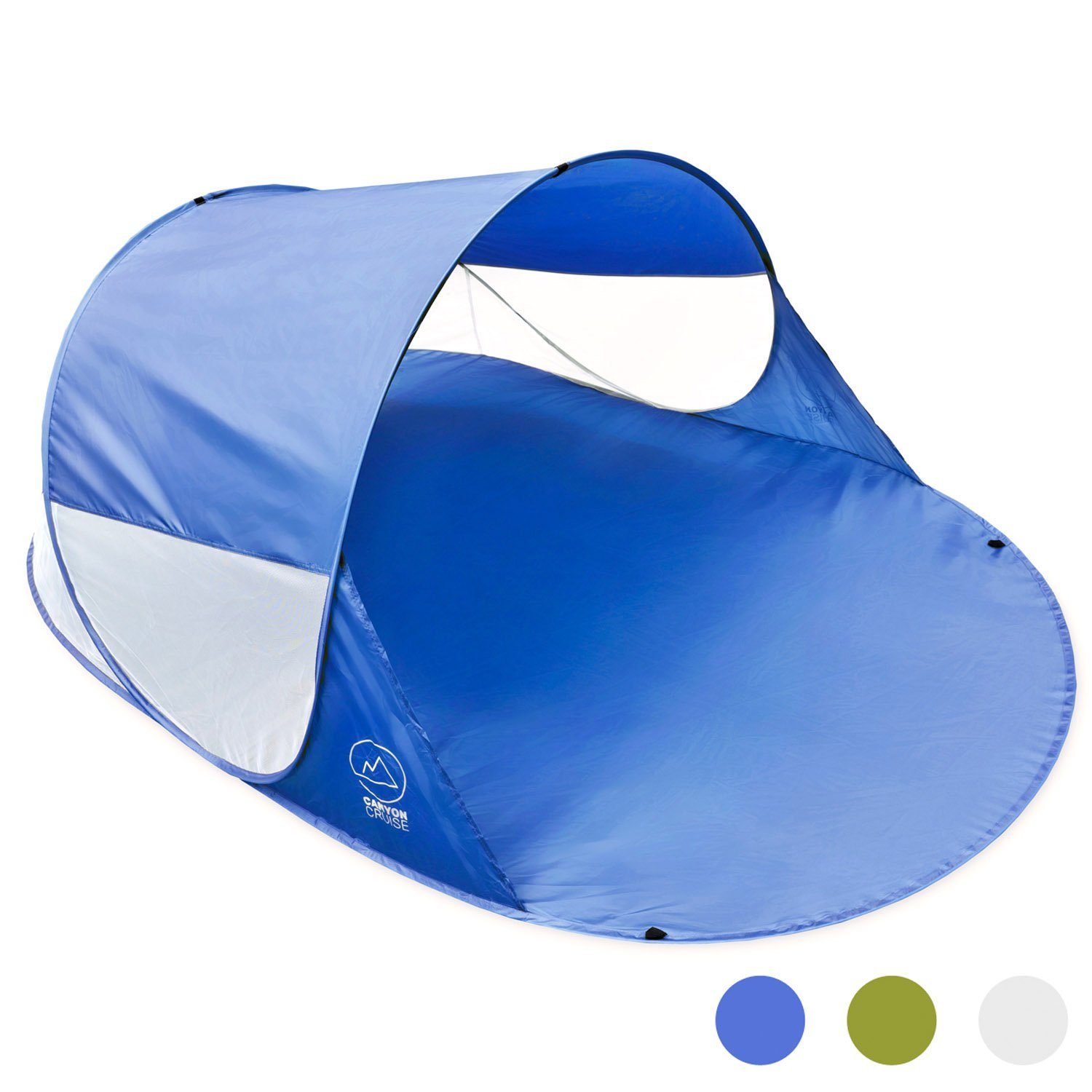 Canyon Cruise Strandmuschel Canyon Cruise Pop-Up Strandmuschel für 3 Personen mit UV-Schutz 50+, Personen: 3 (Automatik Wurfzelt), Sonnen- & Windschutz