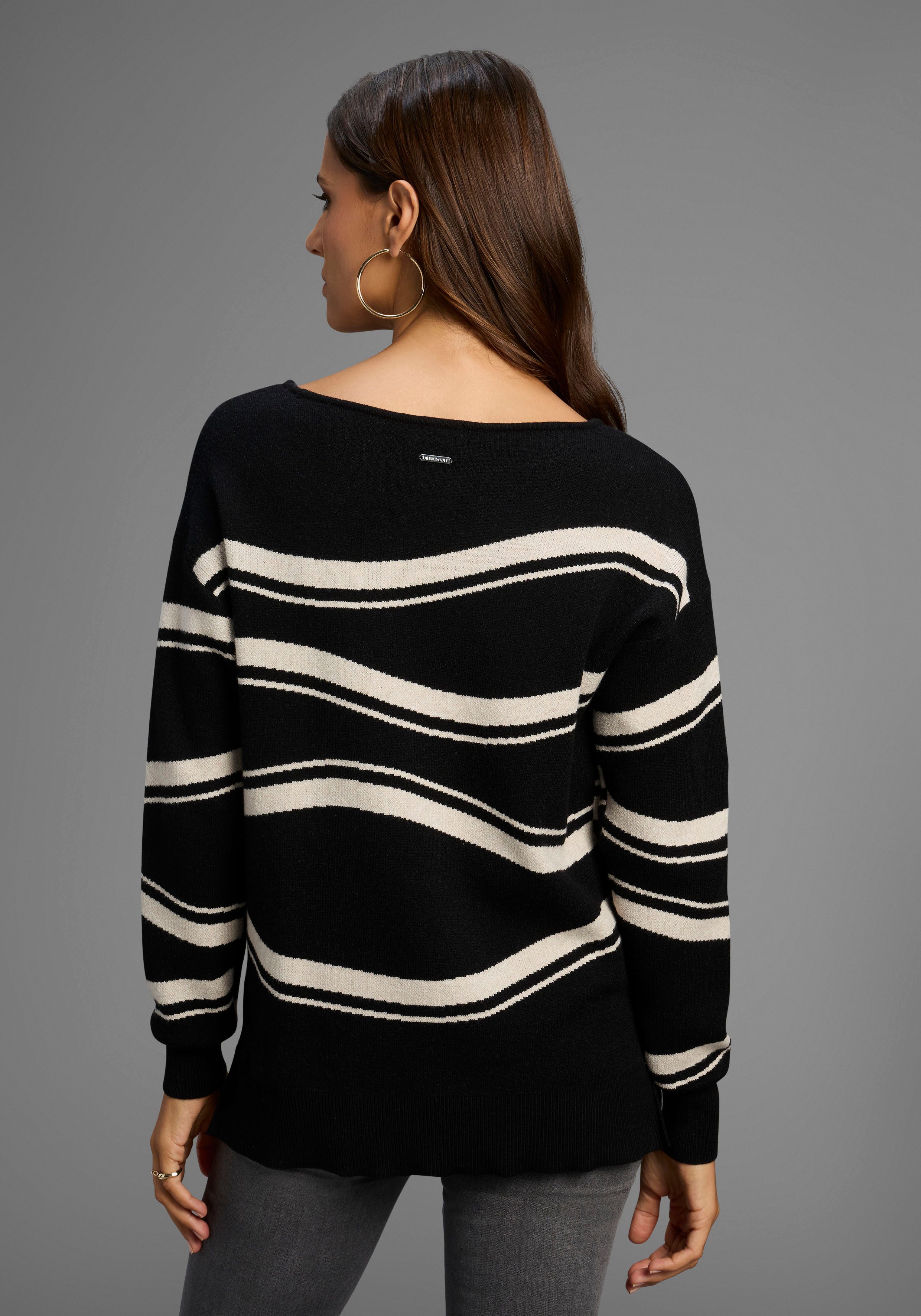 Laura Scott Strickpullover Feinstrickpullover mit schönem Streifenmuster günstig online kaufen