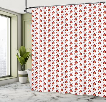 Abakuhaus Duschvorhang Moderner Digitaldruck mit 12 Haken auf Stoff Wasser Resistent Breite 175 cm, Höhe 180 cm, Marienkäfer Flache Design-Insekten