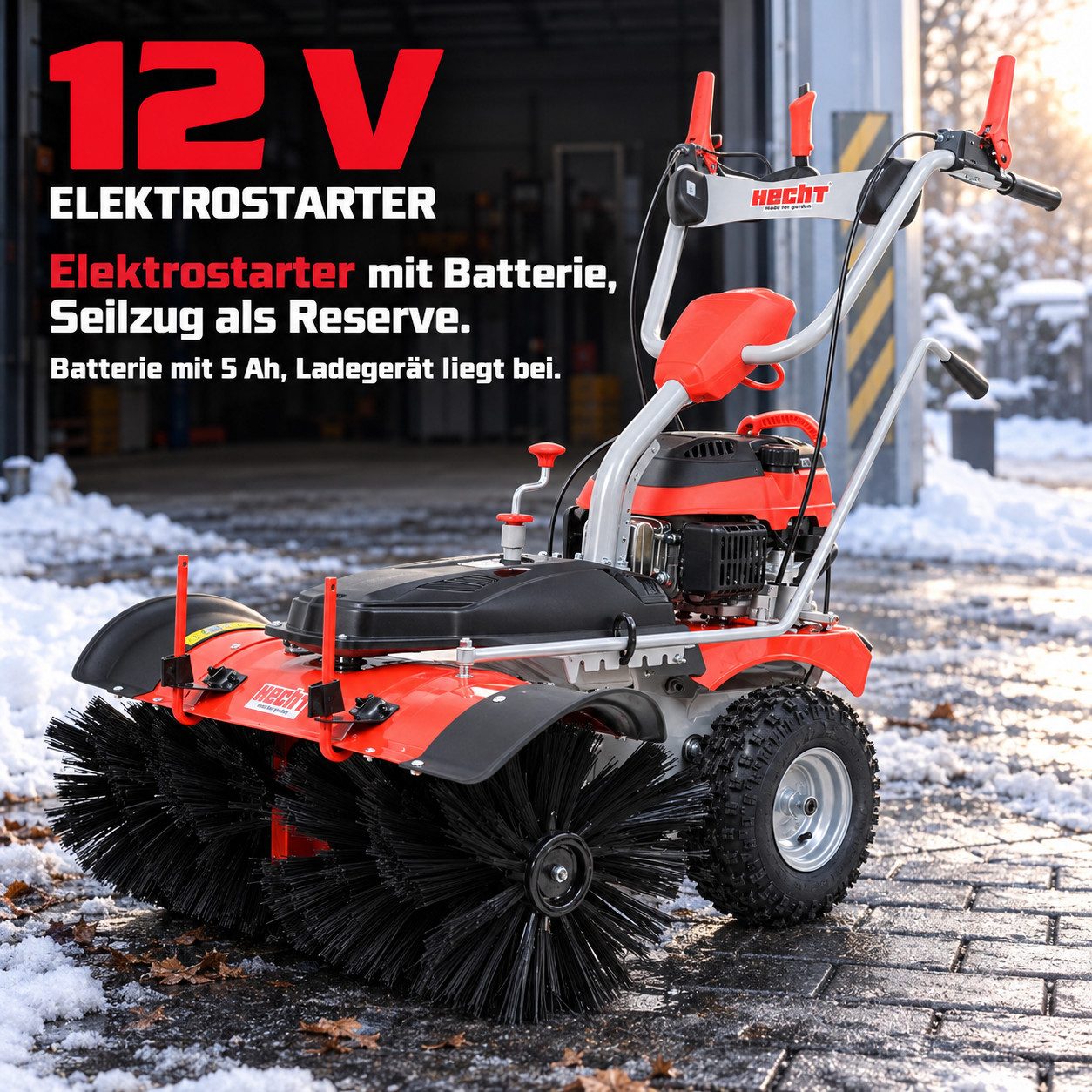 Hecht Benzin-Kehrmaschine 8101 S mit Elektrostart, 100,00 cm Arbeitsbreite, 6,5 PS, 4320 m²/h, bis 4,4 km/h – Bild 3 von 5