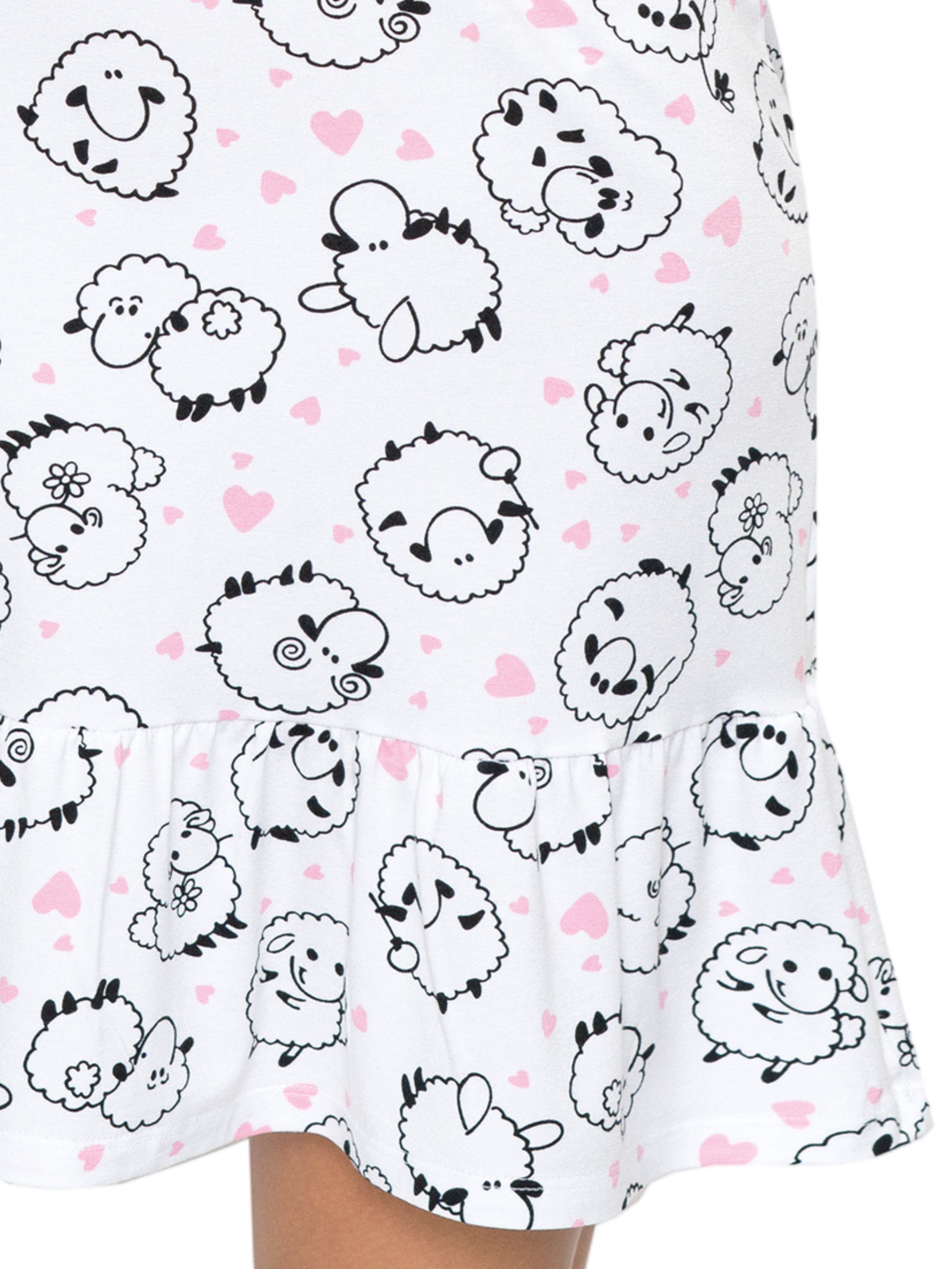 Donna Nachthemd Sleepshirt mit Volant mit süssen Herzchen-Druck – Bild 5 von 5