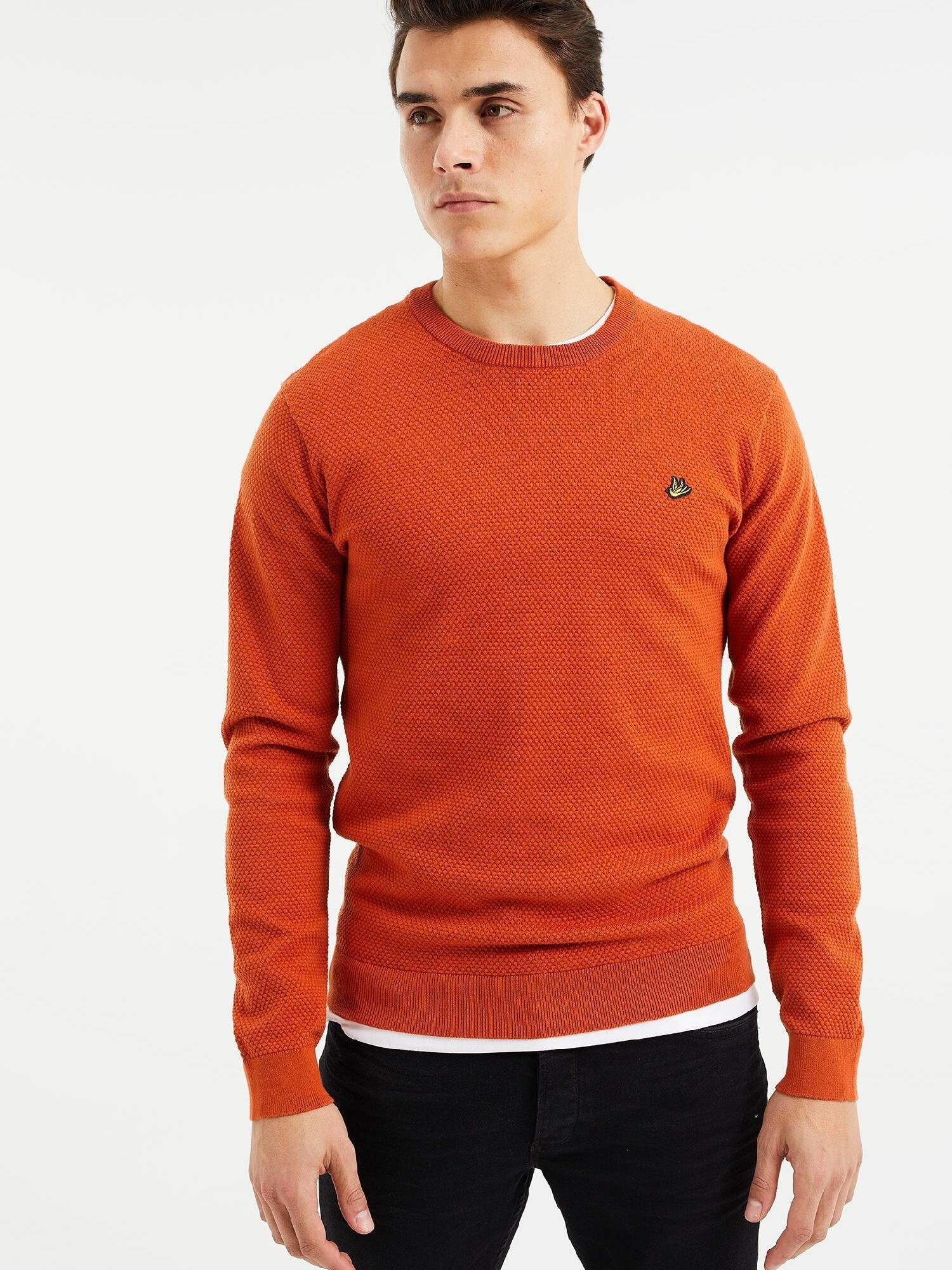 WE Fashion Orange Sweater (1-tlg)