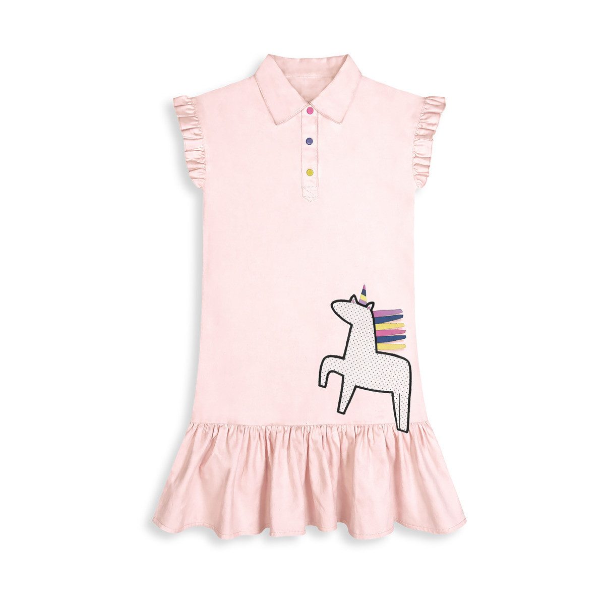Denokids Midikleid Pink Unicorn Mädchen (1-tlg) Bekleidung, Outfit, Dress, Robe, Midikleid
