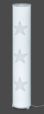 TRANGO LED Stehlampe, 1246L Modern Design Stehleuchte STARS inkl. 2x E14 LED Leuchtmittel, Stehlampe mit Stoffschirm in WEISS mit Sternen-Dekor, Standleuchte, Deko-Stehlampe, Wohnzimmer Lampe, Höhe ca. 100cm