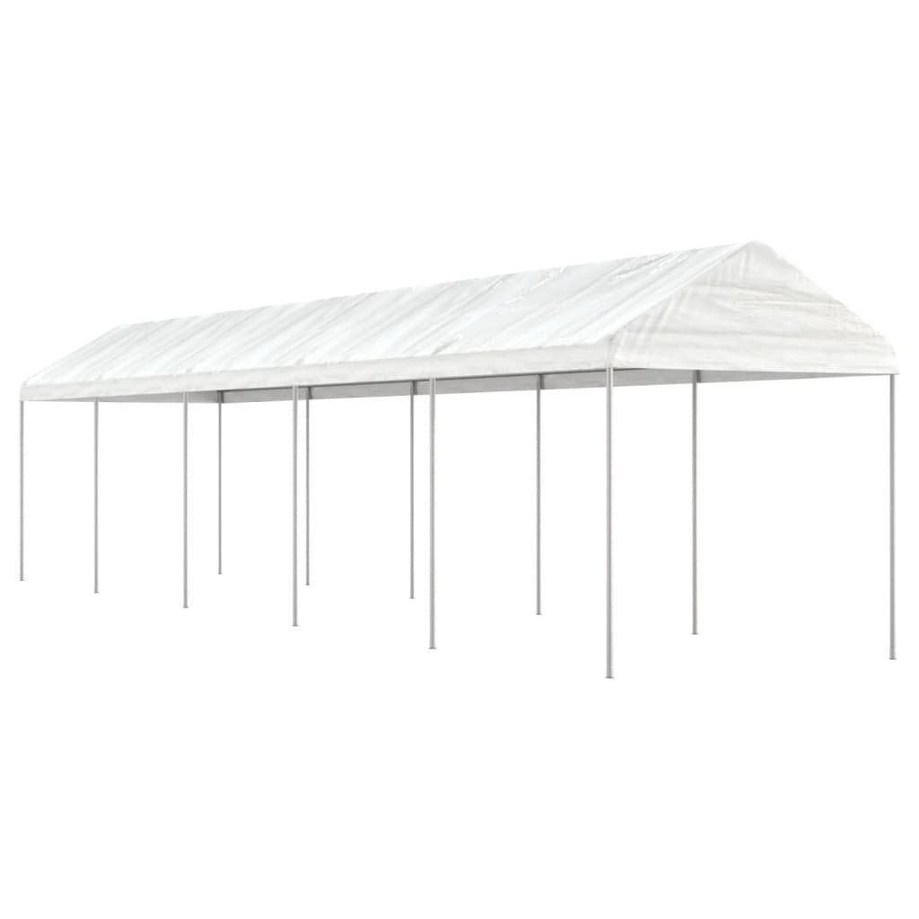 vidaXL Partyzelt Pavillon mit Dach Weiß 11,15x2,28x2,69 m Polyethylen