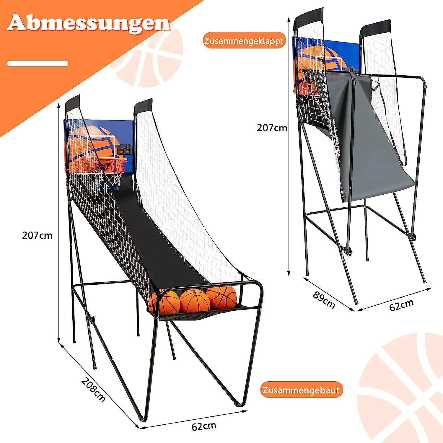 Lasuroa Trampolin Basketballkorb-Set – Mit 3 Mini-Bällen & Pumpe – Wasserdichte Rückwand, 50x36 Cm – Für Innen & Außen – Für Alle Altersgruppen