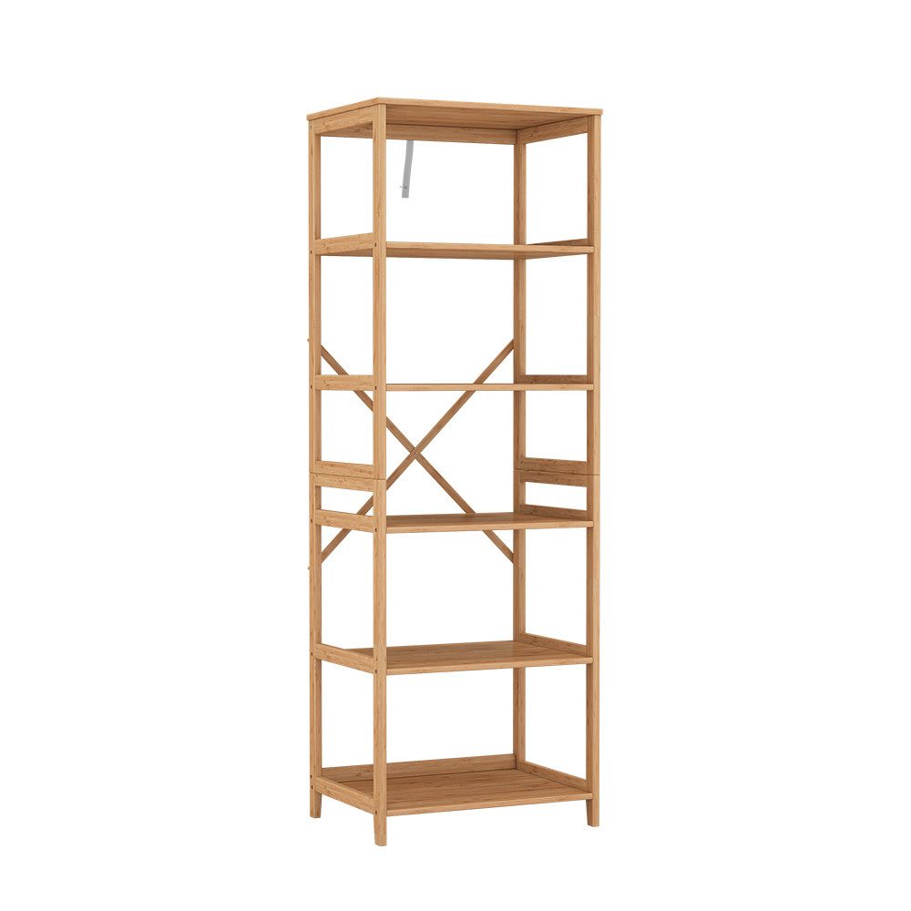 Vicco Bücherregal Novaro, Bambus, 48.3 x 140.3 cm mit 6 Fächern günstig online kaufen