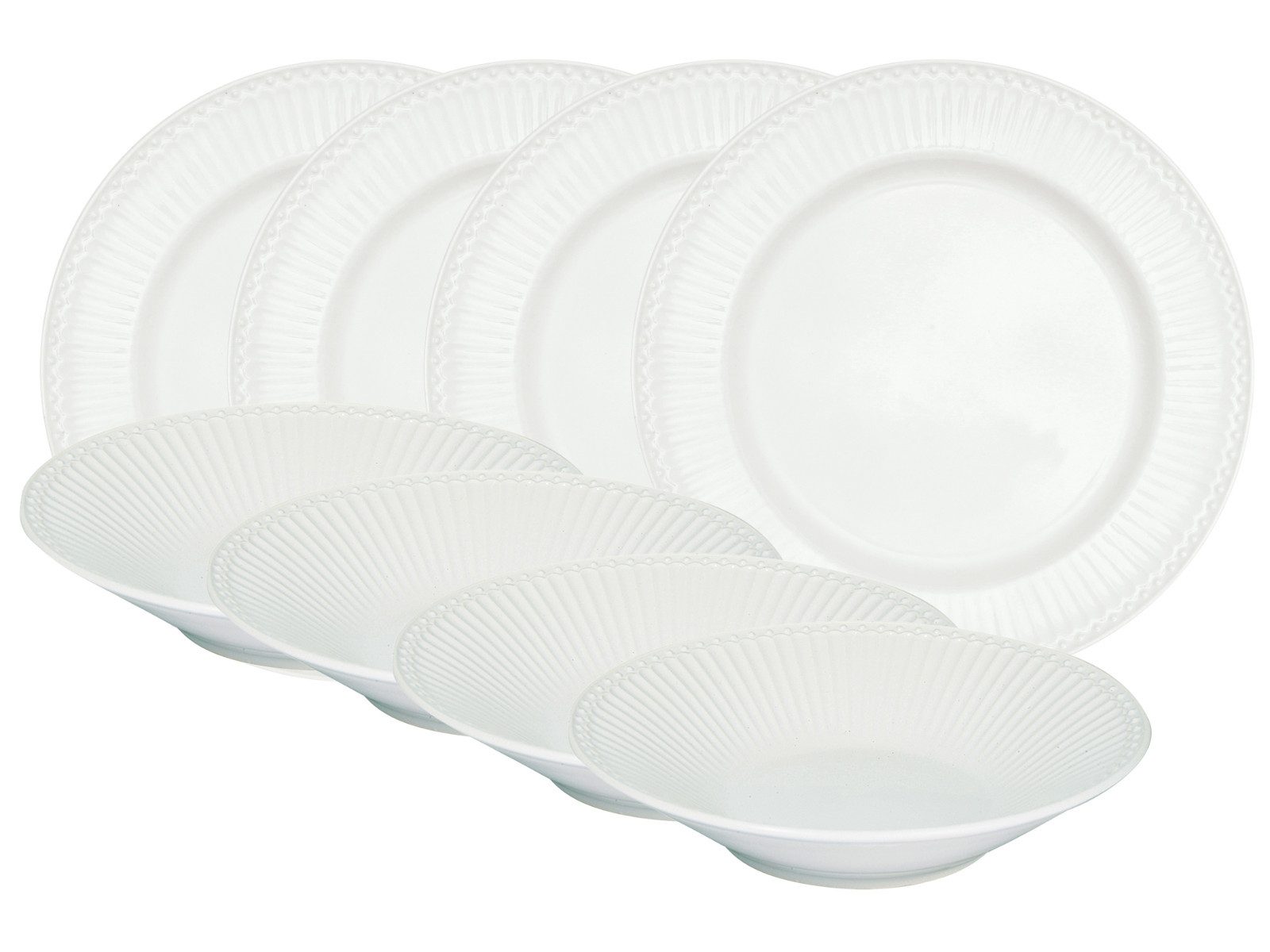 Greengate Geschirr-Set Alice Tafelset white 8tlg, Steinzeug
