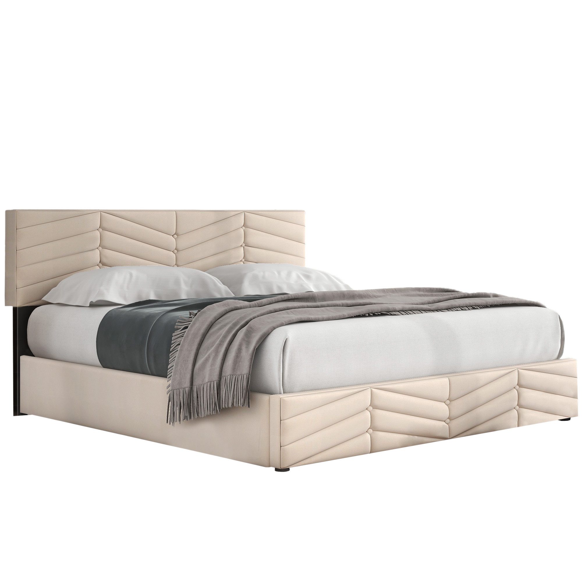 OKWISH Polsterbett Doppelbett Stauraumbett (Hydraulisches Doppelbett günstig online kaufen