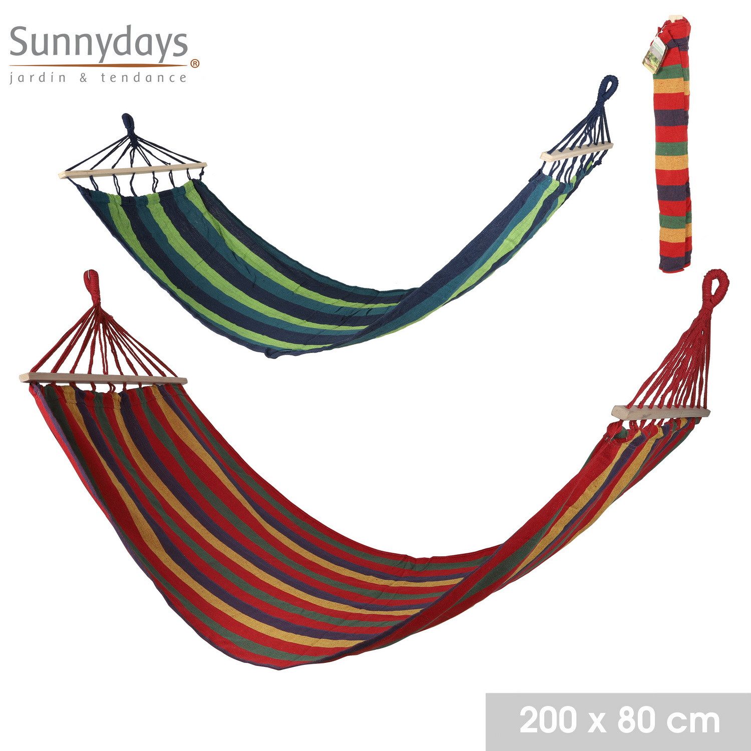 Sunnydays Stabhängematte farbenfrohe Hängeliege Stabhängeliege Hänge-Matte, günstig online kaufen