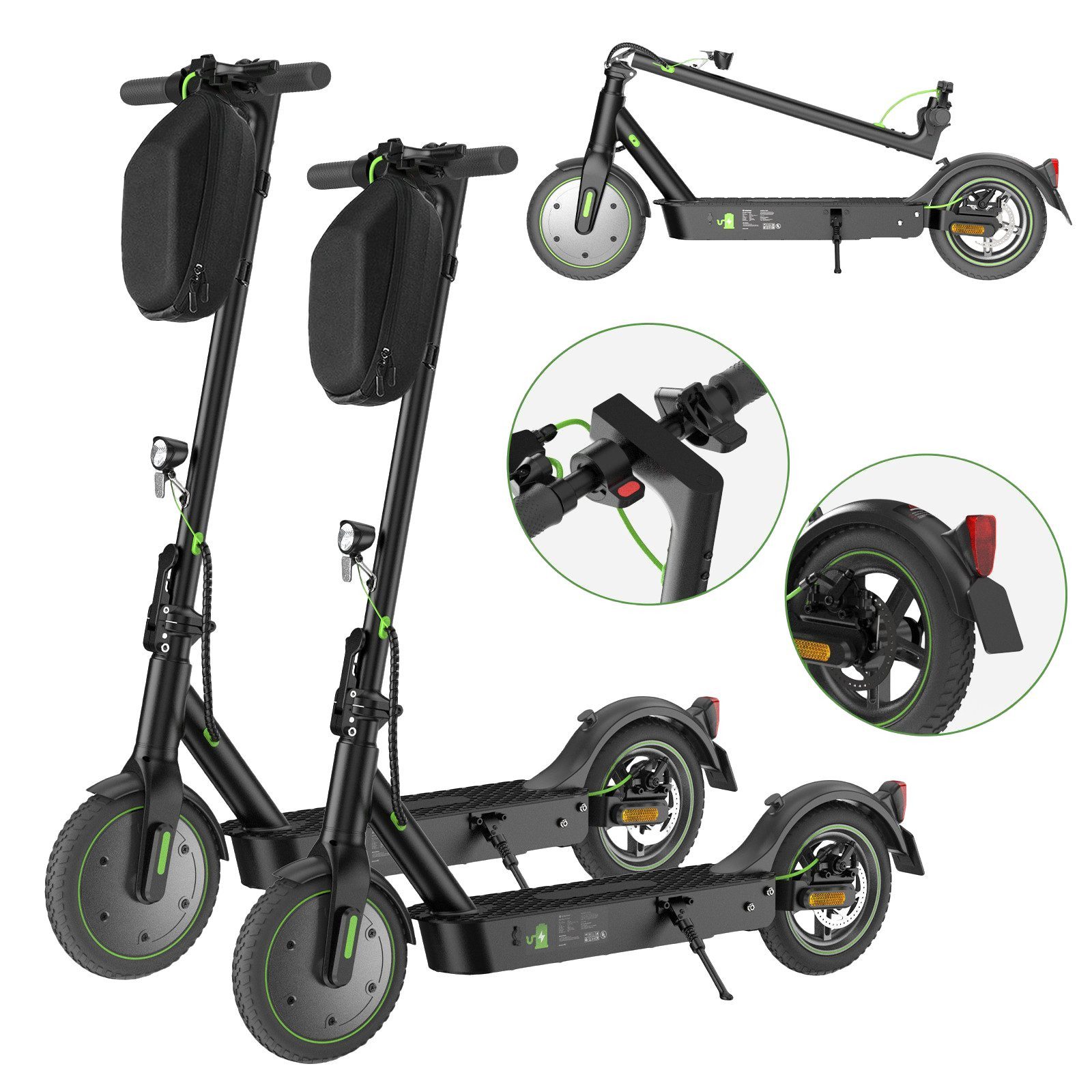 iSinwheel E-Scooter mit Straßenzulassung(ABE),APP,Faltbar E Roller, 20,00 km/h, (mit Kotflügeln), 400W MAX,30 KM Reichweite(MAX), klappbar, Belastung bis 120kg
