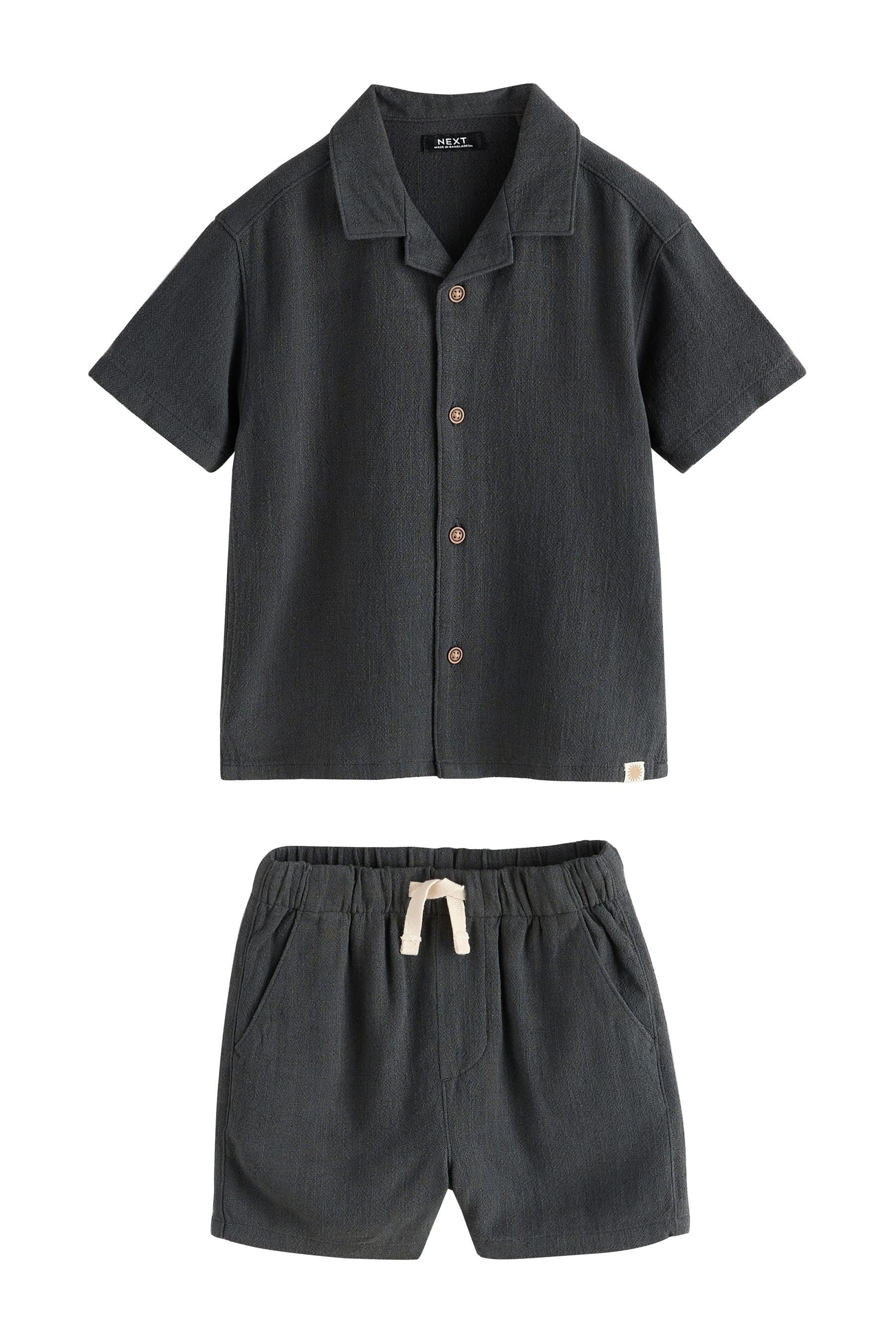 Shirt & Shorts Kurzarmhemd mit Reverskragen und Shorts im Set