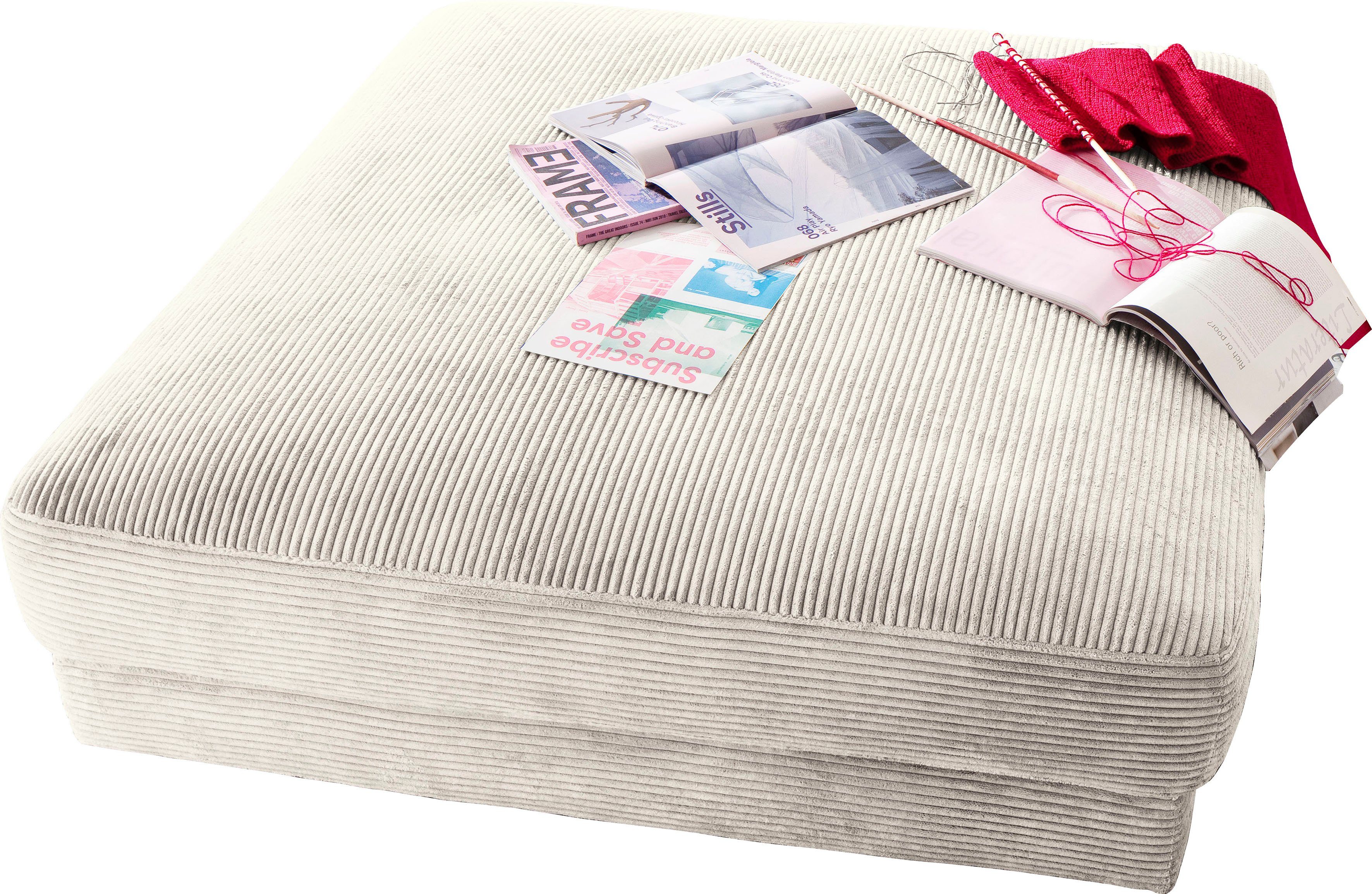 Places of Style Hocker "Enisa", passend zum "Enisa"-Sofa, Bezug in Cord günstig online kaufen