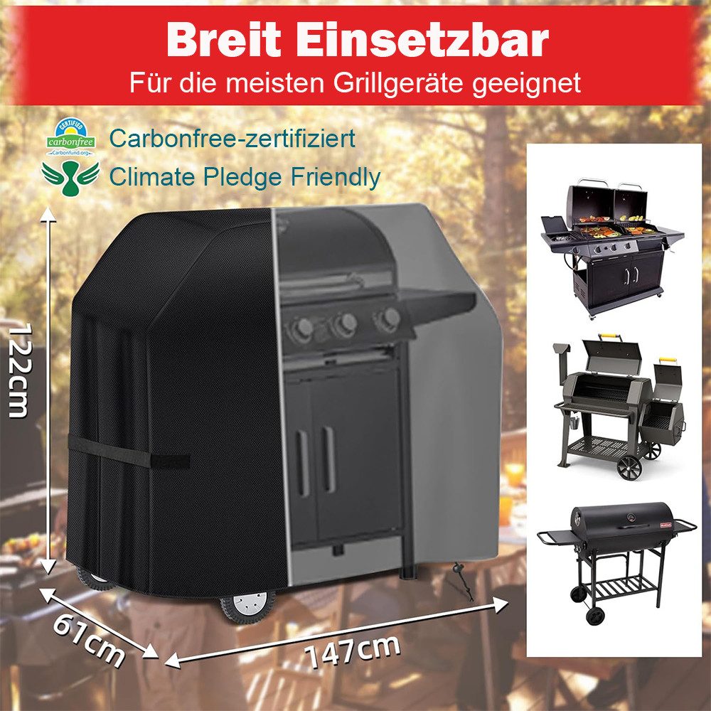 TUWENA Grill-Schutzhülle Grillabdeckung Wetterfest, Gasgrill Abdeckhaube, Reißfest Schutzhülle, Wasserdicht, Winddicht, UV-Beständiges, Reißfest, Lichtecht,Staubdicht