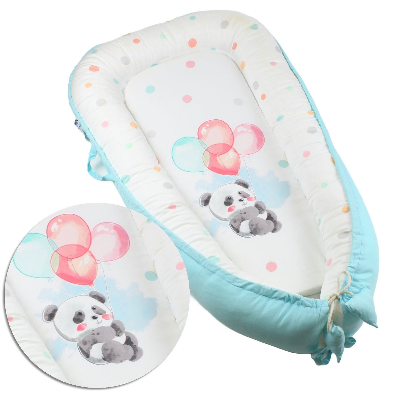 Babybett Babynest Nestchen Kokon Reisebett Kuschelnest Matratze Baumwolle Wasch