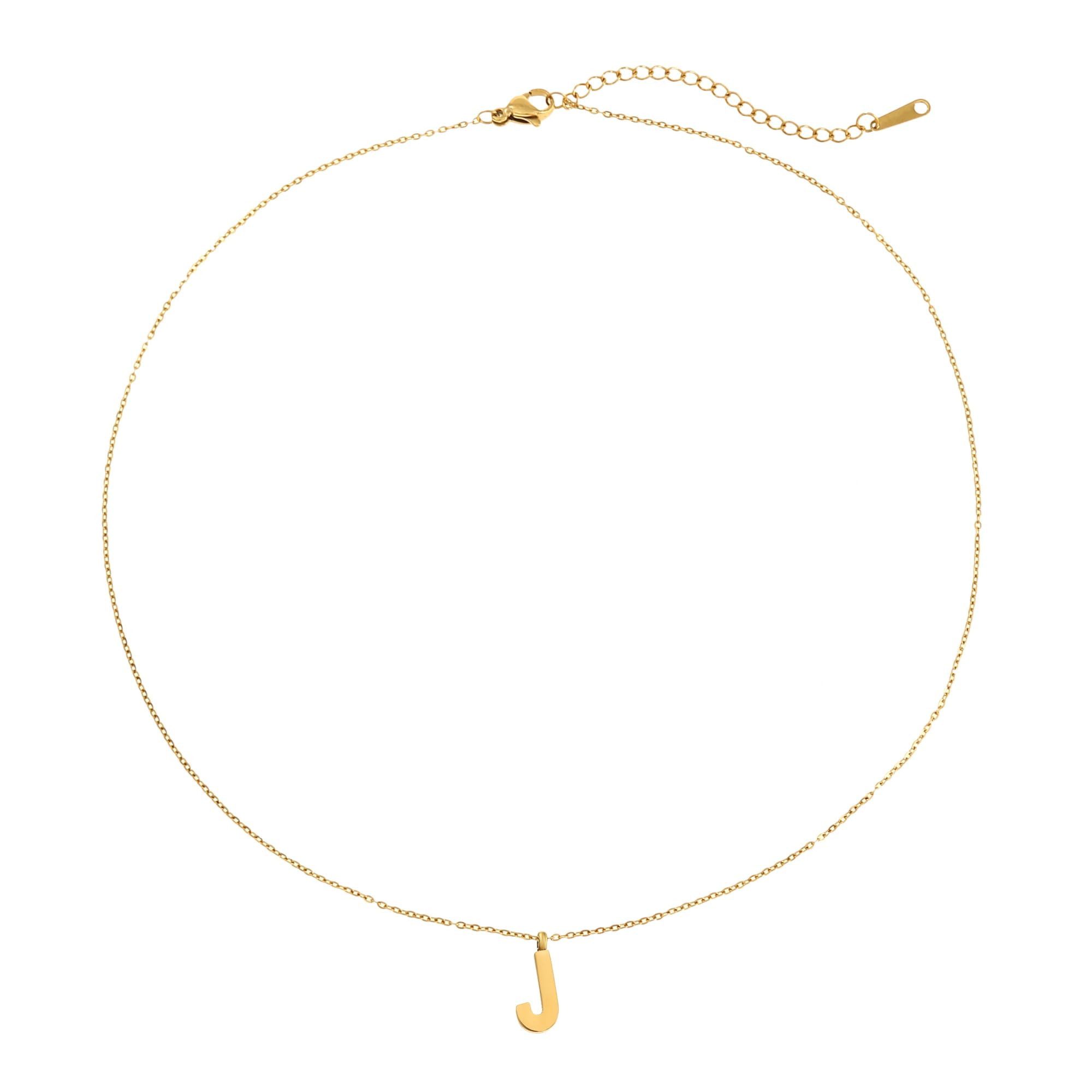 Made by Nami Kette mit Anhänger Edelstahlkette mit Buchstaben Anhänger Gold Schmuck Damen, Geschenk Freundin 40 + 5 cm Länge Wasserfest – Bild 5 von 5