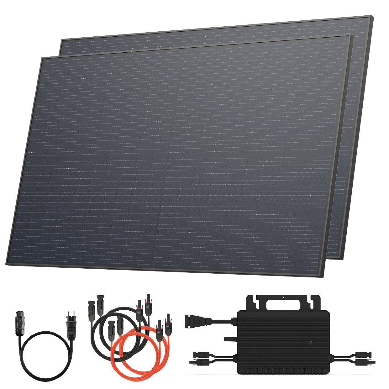 Solarway Balkonkraftwerk 1000 Watt mit Hoymiles 800 Watt Wechselrichter, Prismatische LiFePO₄-Zellen