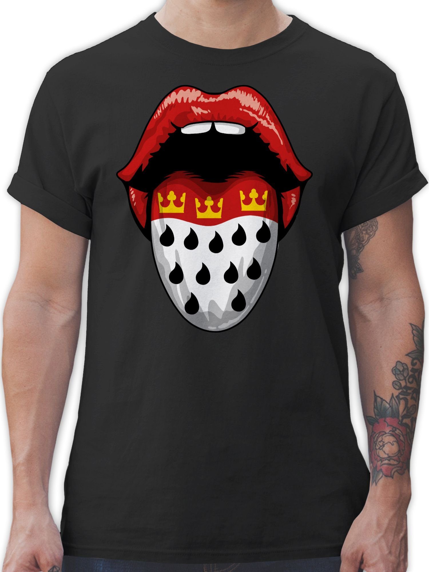 T-Shirt Köln Wappen Mund Zunge I Fastnacht I Fasnacht I Fasnet