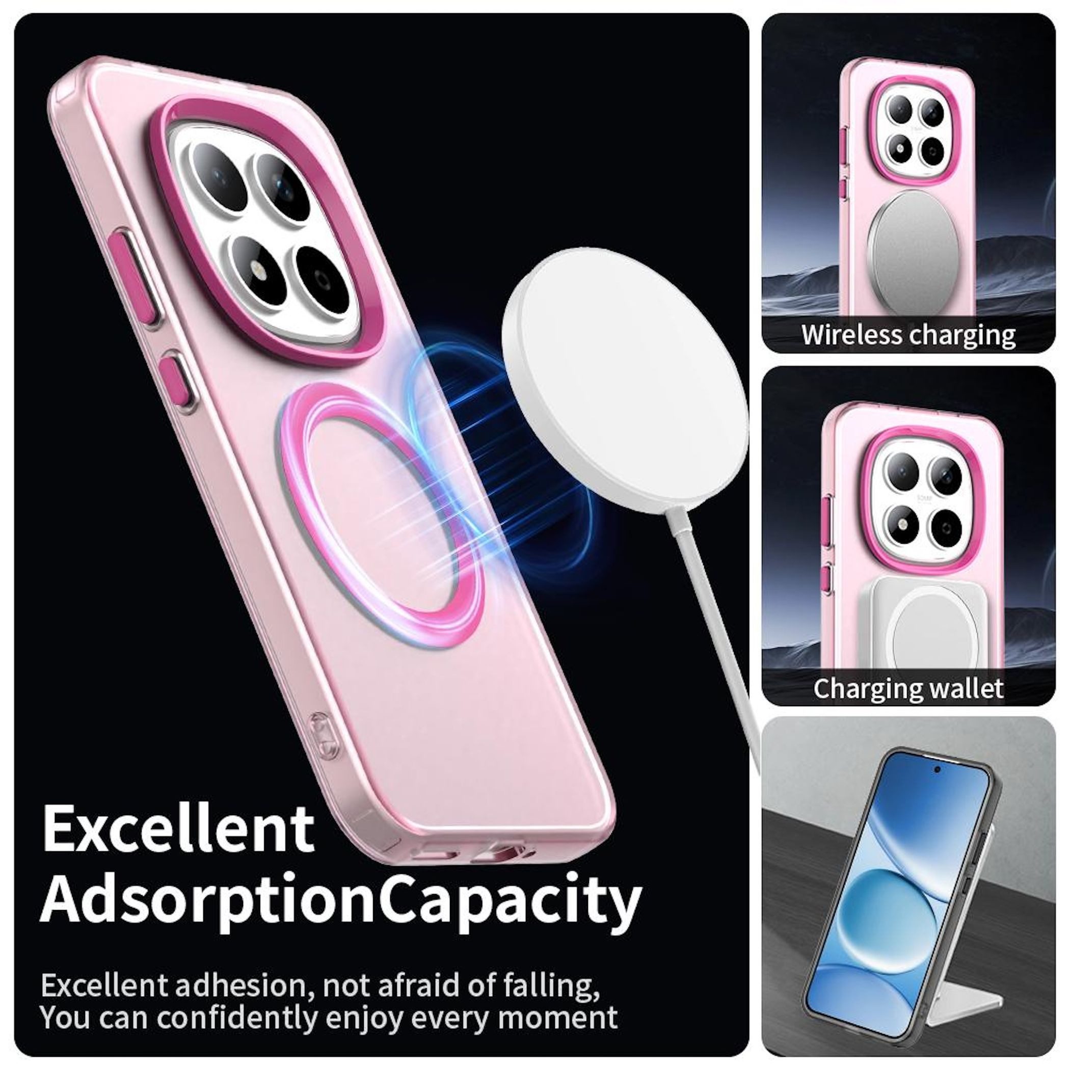 Wigento Handyhülle Für Xiaomi Redmi Note 15 Pro 5G Candy Design Magsafe TPU Hülle Pink, Magsafe Funktion, Stoßschutz, präzise Aussparungen – Bild 2 von 5