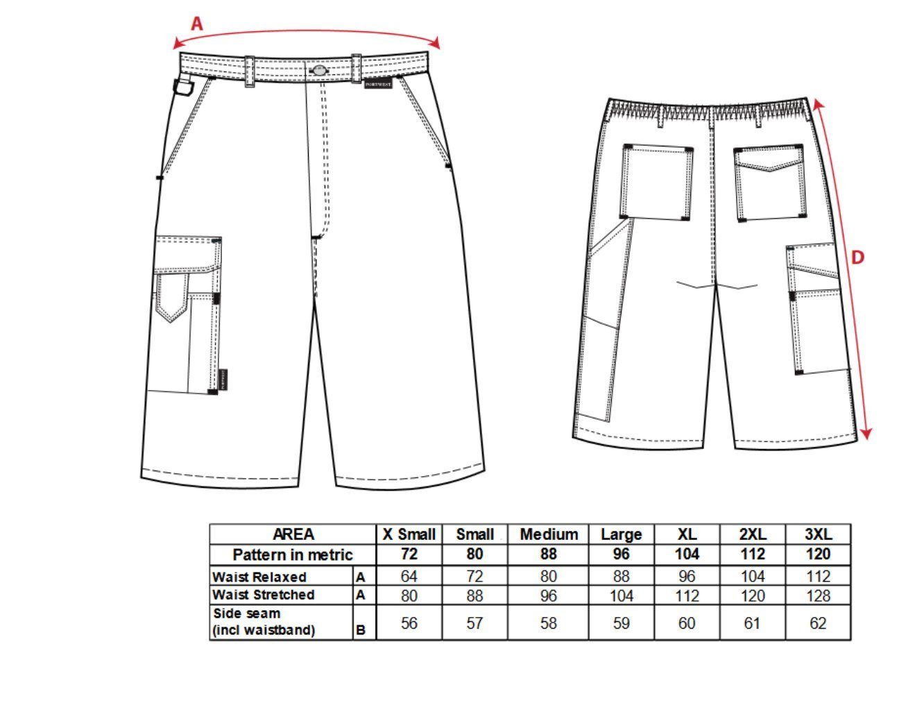 Portwest Arbeitsshorts Maler Shorts weiß