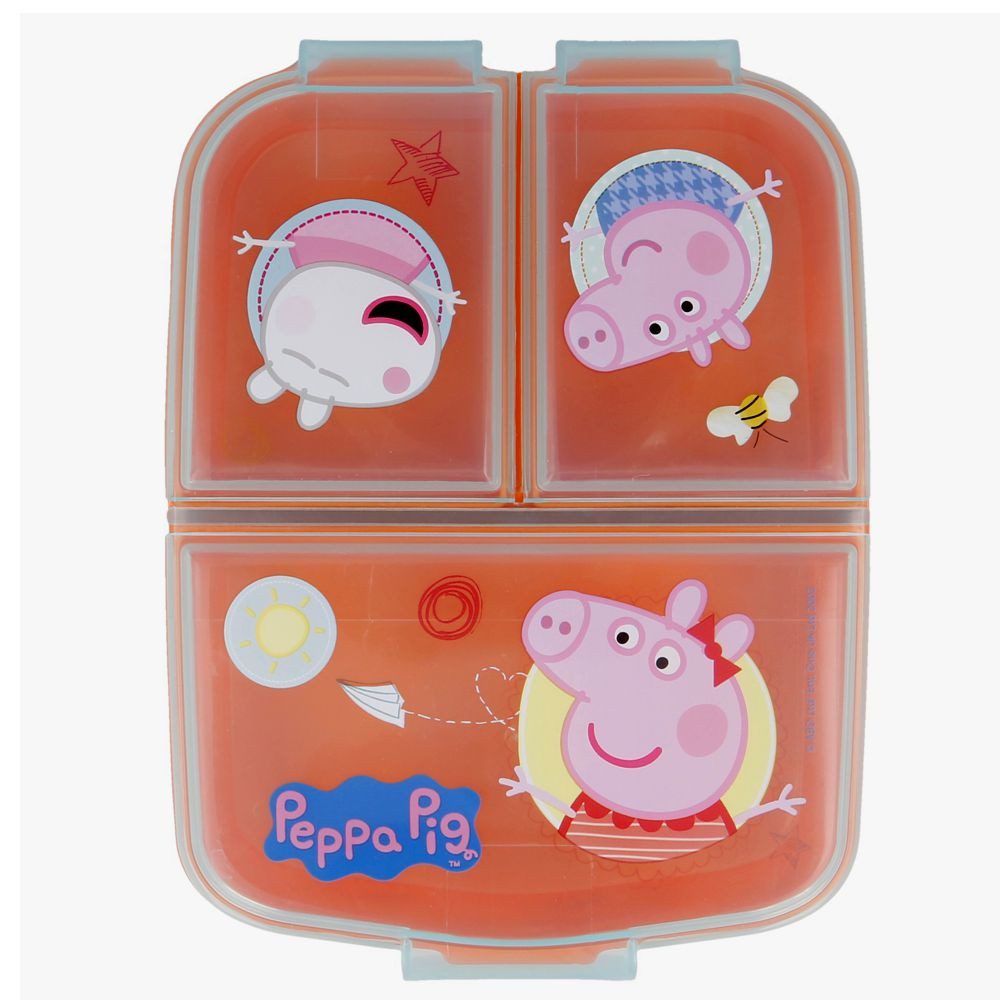 Peppa Pig Lunchbox Brotdose Peppa Pig 3 Fächer Peppa Wutz Lunch to Go Vesper Dose – Bild 3 von 3