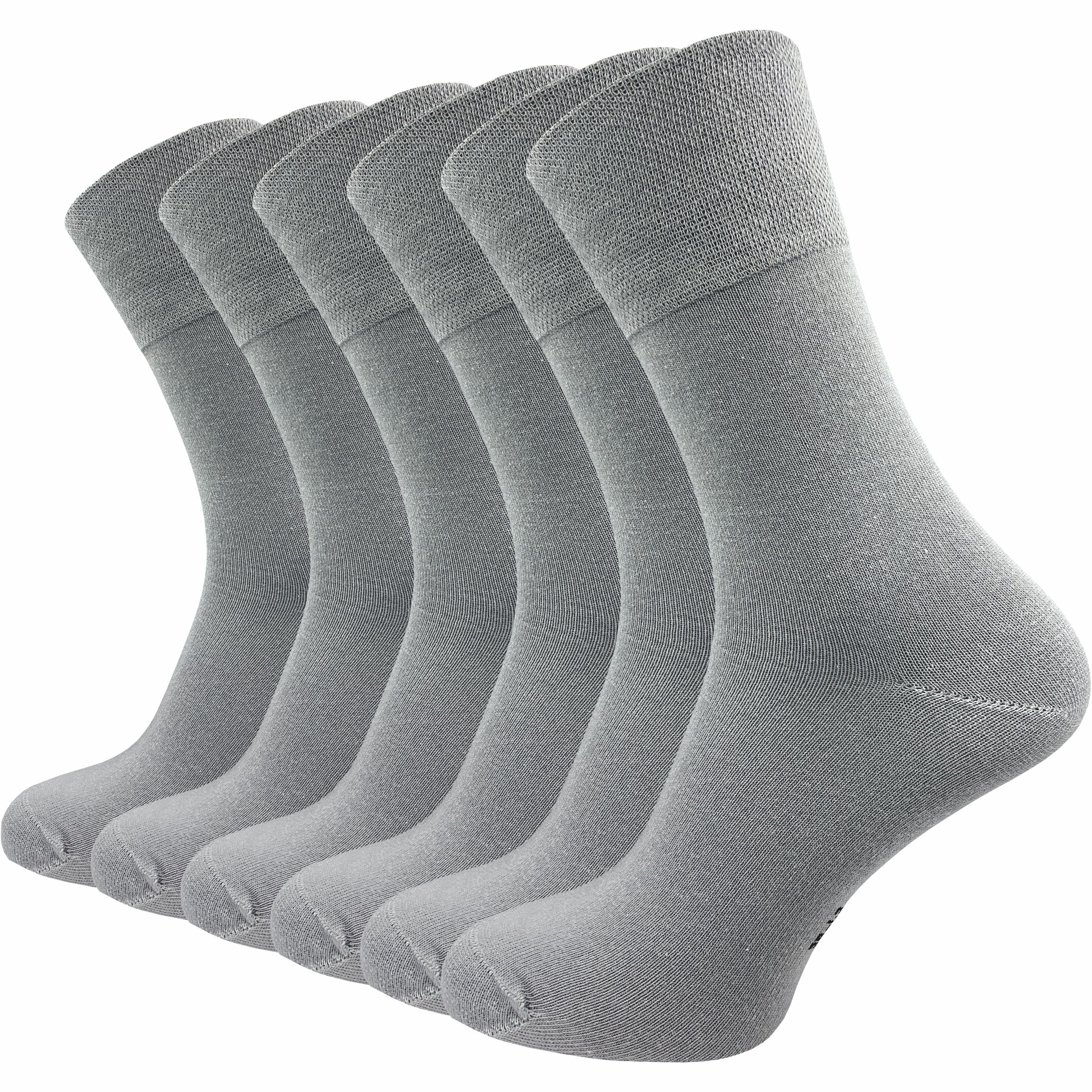 für Socke breiter extra Naht & Gummidruck & am ohne Damen, (6 Komfortbund; schwarz, grau Diabetikersocken Paar) Piquet-Strick GAWILO - ohne Business in weitere drückende
