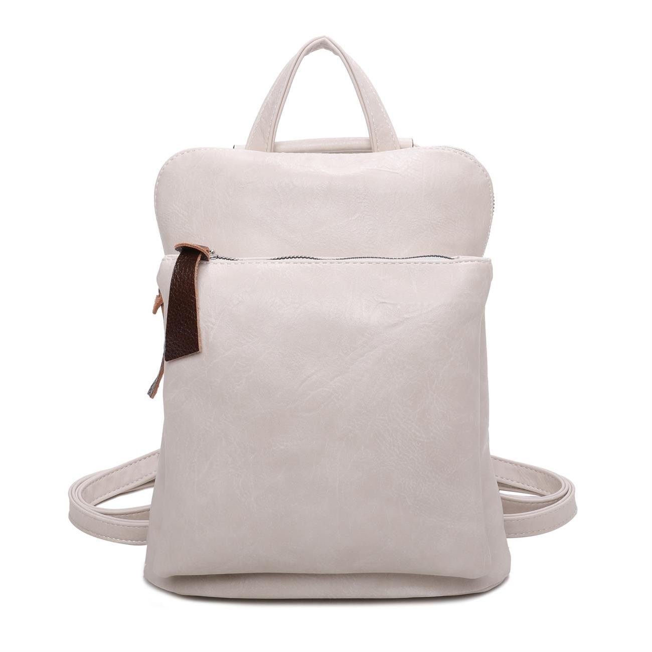 ITALYSHOP24 Rucksack Damen Rucksack Tasche Umhängetasche Schultertasche Handgepäck Shopper, Handtasche Crossover Tagesrucksack Cityrucksack Daypack Handgepäck