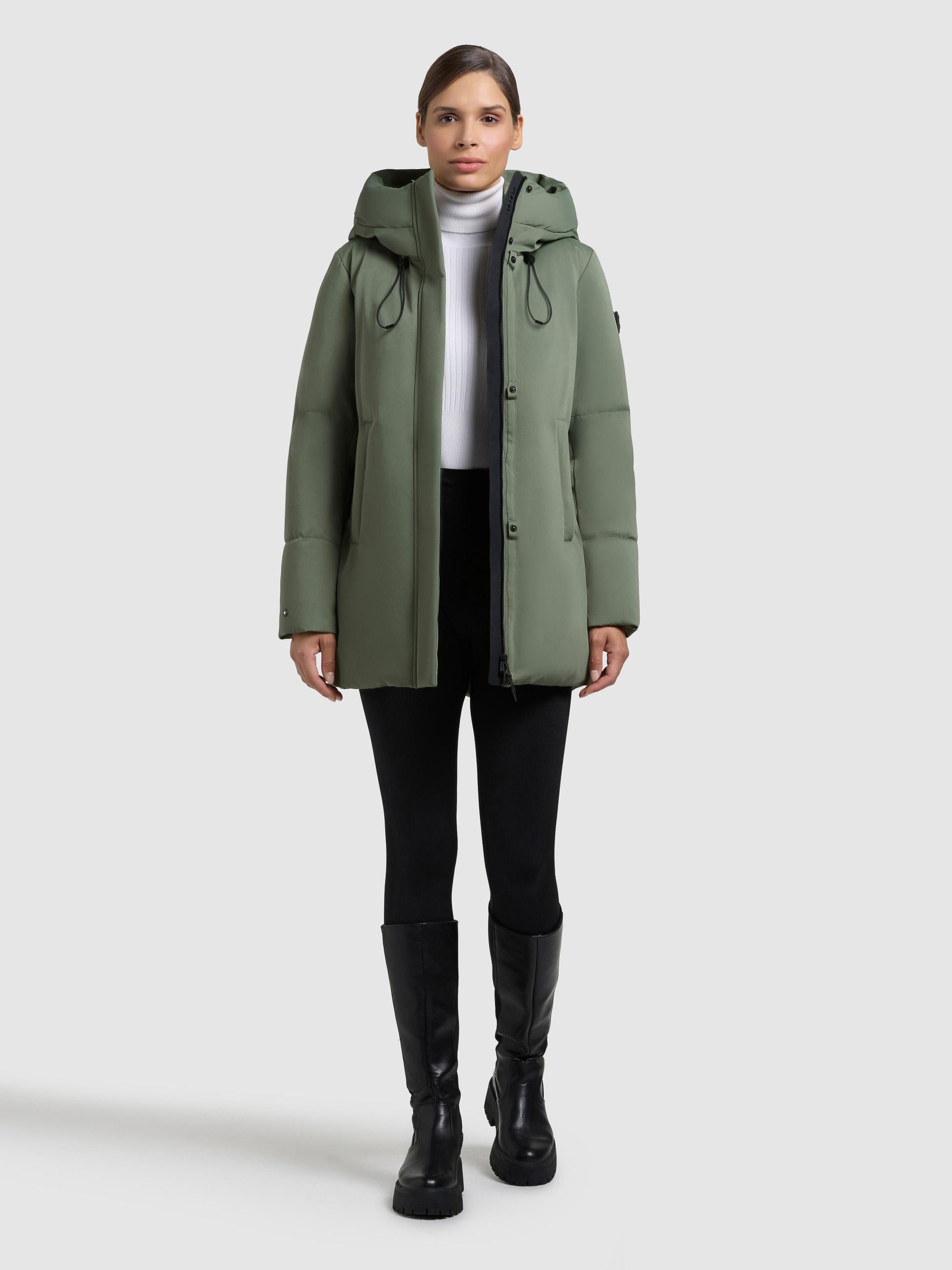 khujo Kurzmantel Allap Warmer Damen Mantel mit innenliegenden Rucksack-Trägern