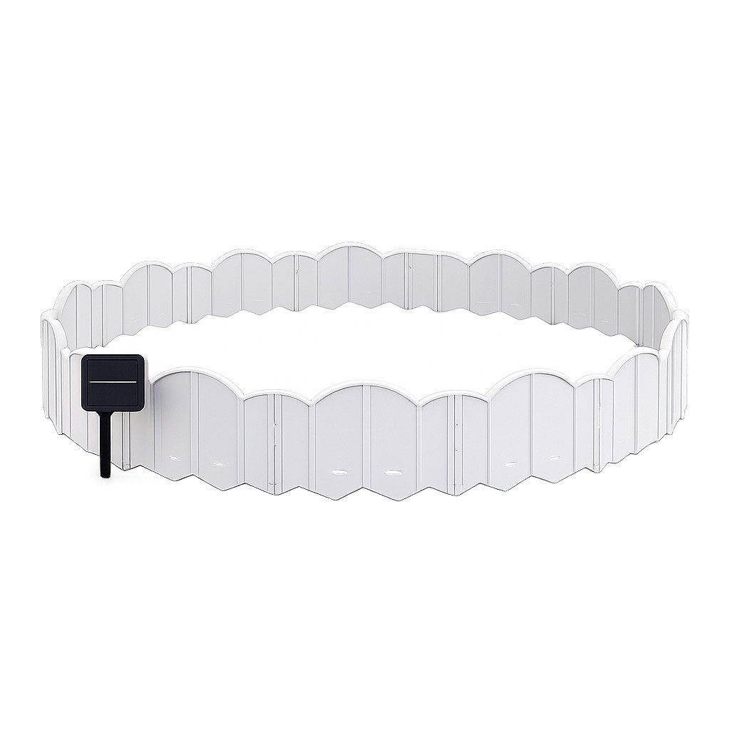 HTI-Living Beetbegrenzung Beeteinfassung 500 cm, LxH: 21x17 cm, Set, 24 Module inkl. Solarbeleuchtung, Zierzaun Beetumrandung Beetbegrenzung