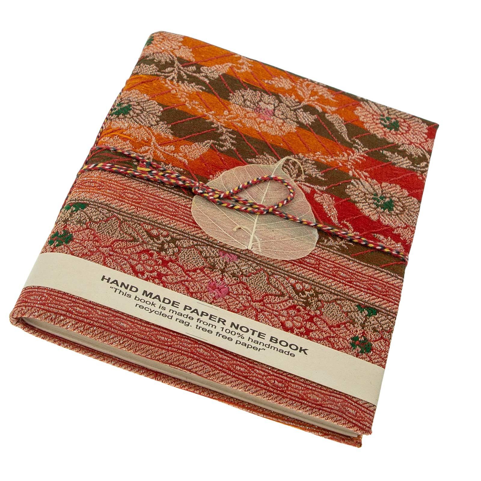 KUNST UND MAGIE Tagebuch Tagebuch 8x12cm Nachhaltig Notizbuch Poesiealbum Sari Baumwollpapier