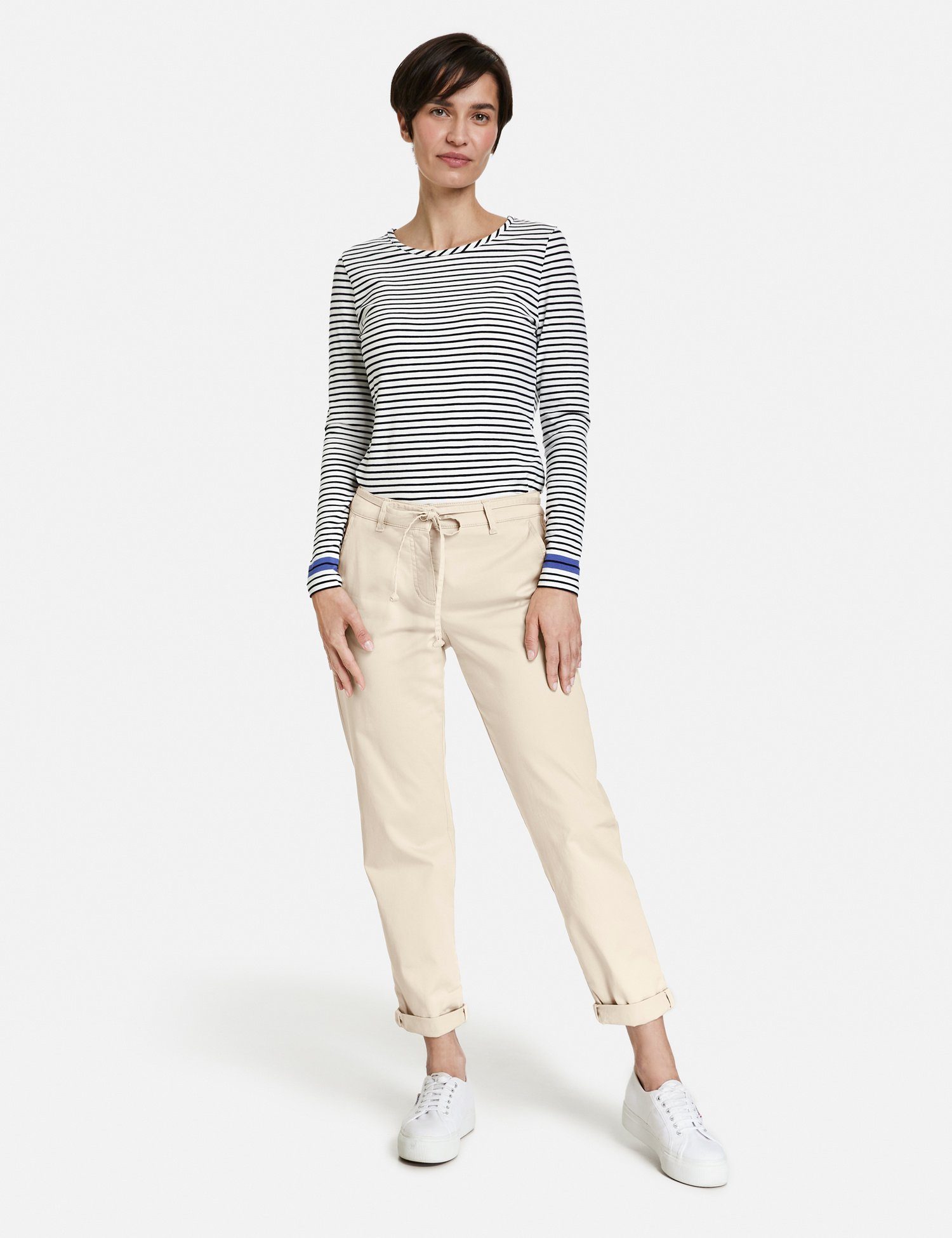 GERRY WEBER 7/8-Hose Chino Sand Bindegürtel mit