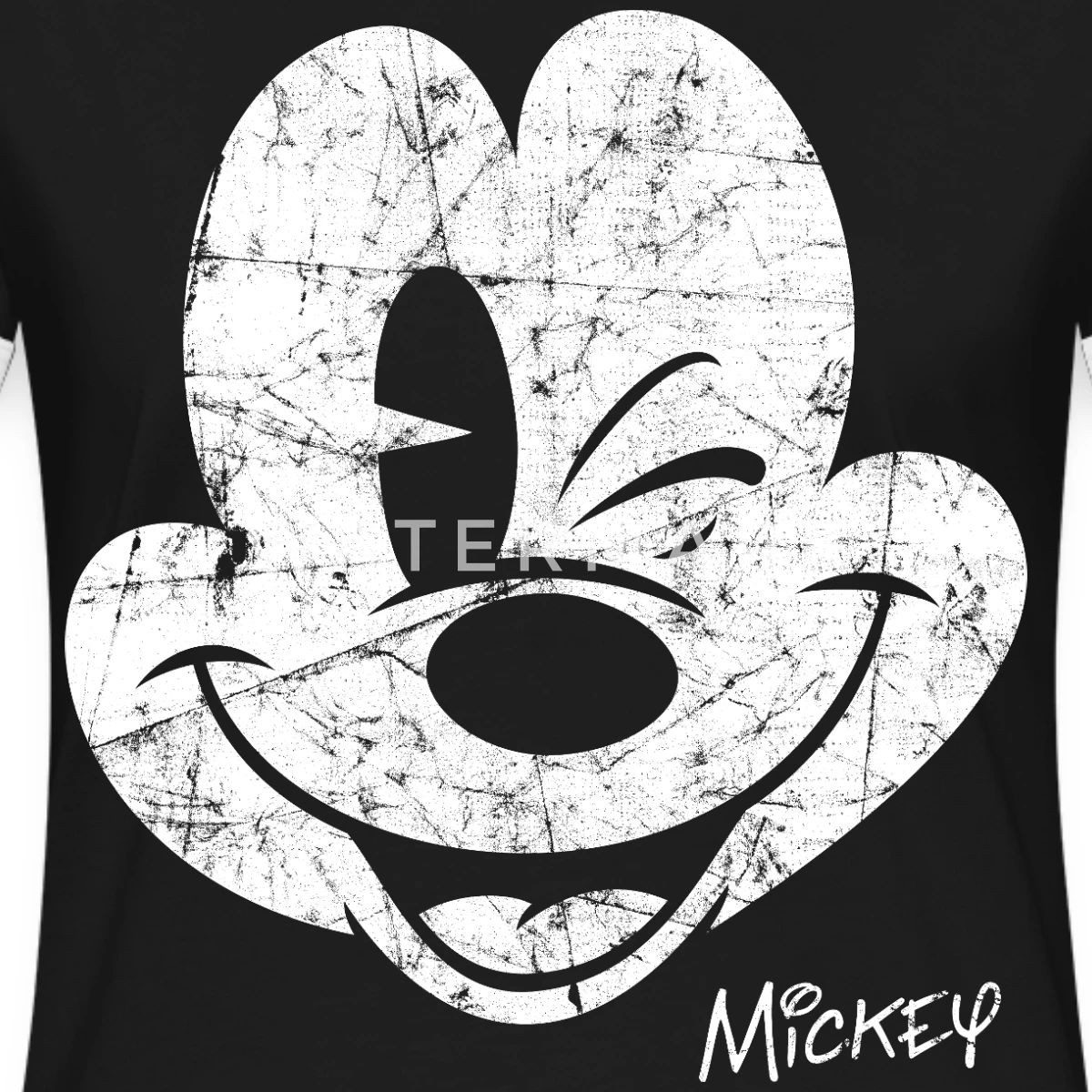 Spreadshirt T-Shirt Mickey & Minnie Retro Mickey Mouse Zwinkernd Frauen Kontrast T-Shirt (1-tlg)
